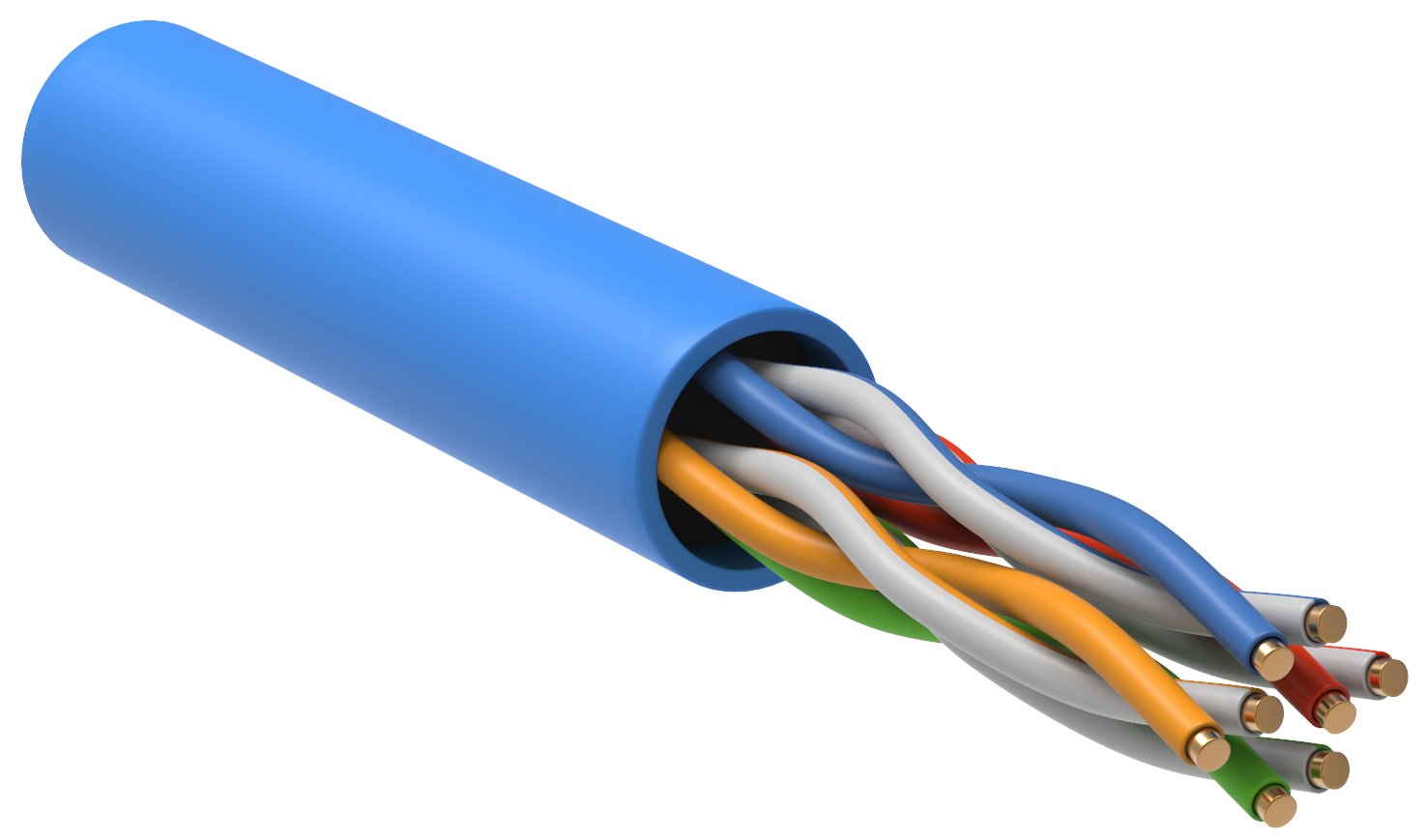 ITK Витая пара U/UTP кат.5E 4х2х24AWG solid PVC синий (305м)