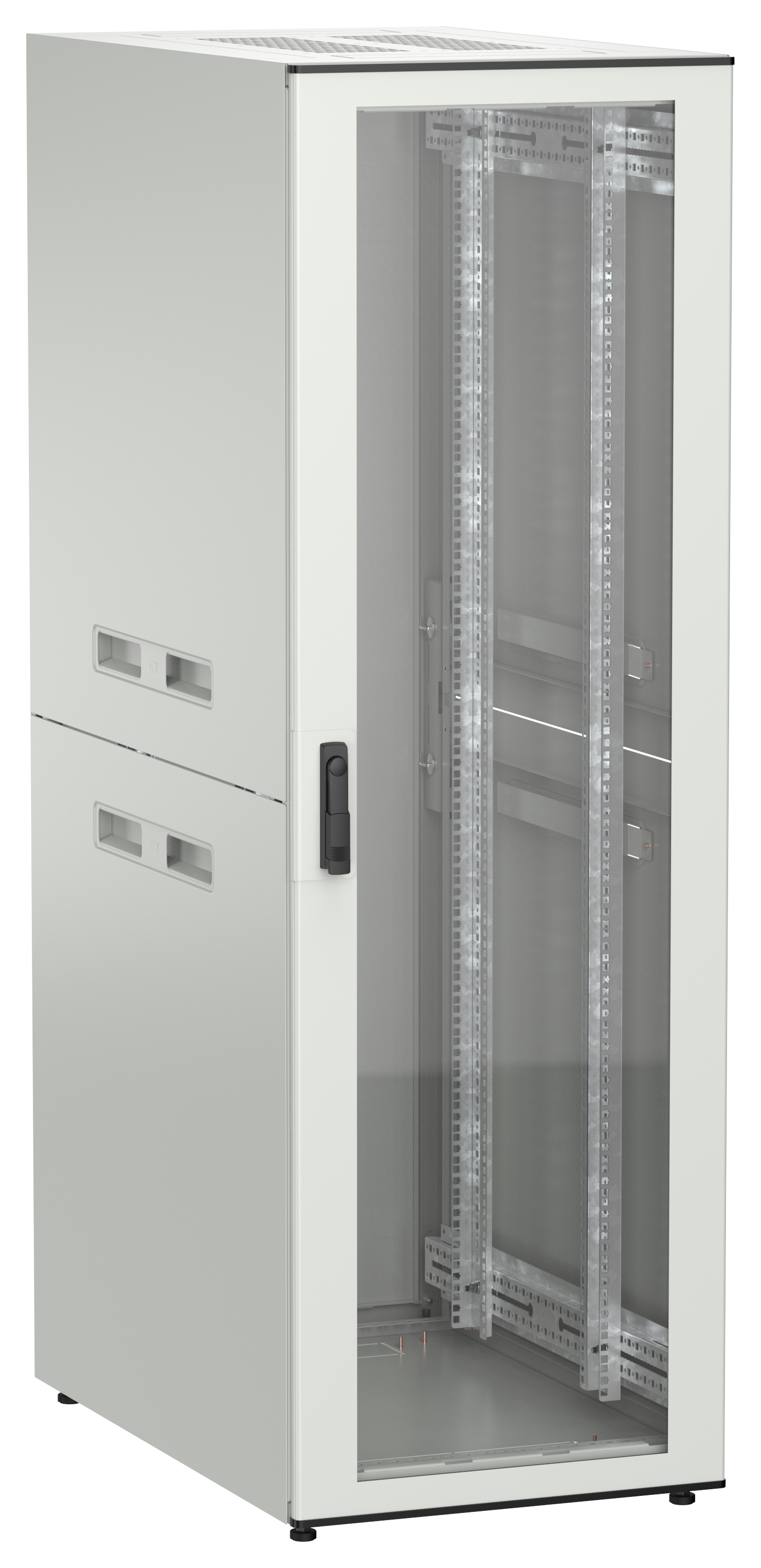 ITK UNITBOX N Шкаф сетевой 19" напольный 38U 600х1000мм стеклянная передняя дверь серый