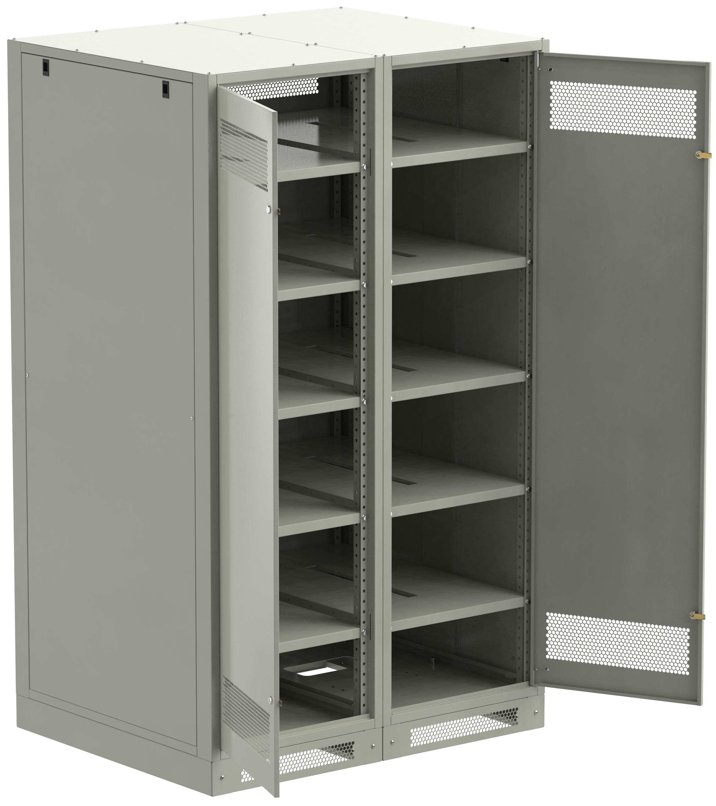 ITK LINEA B Шкаф аккумуляторный (пустой) 2000х1200х950мм двустворчатая металлическая дверь серый