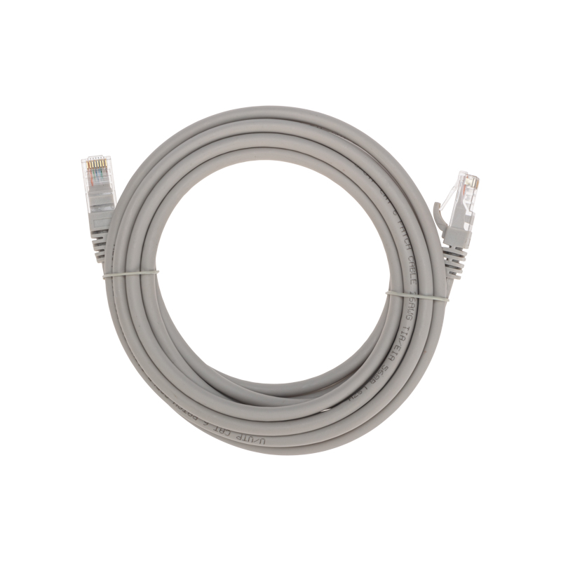 Шнур коммутационный патч-корд U/UTP, CAT 6, RJ45-RJ45, 26AWG, LSZH, серый, 3м REXANT