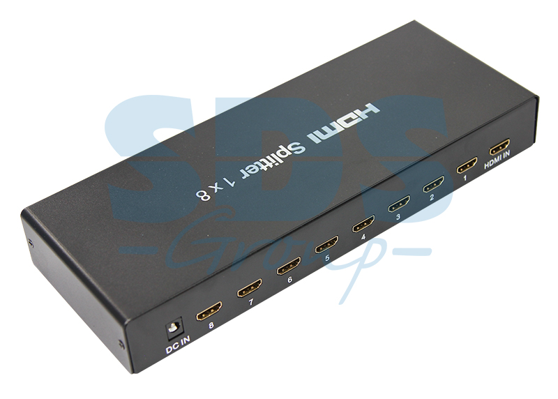 Делитель гнездо HDMI на 8 гнезд HDMI, металл REXANT