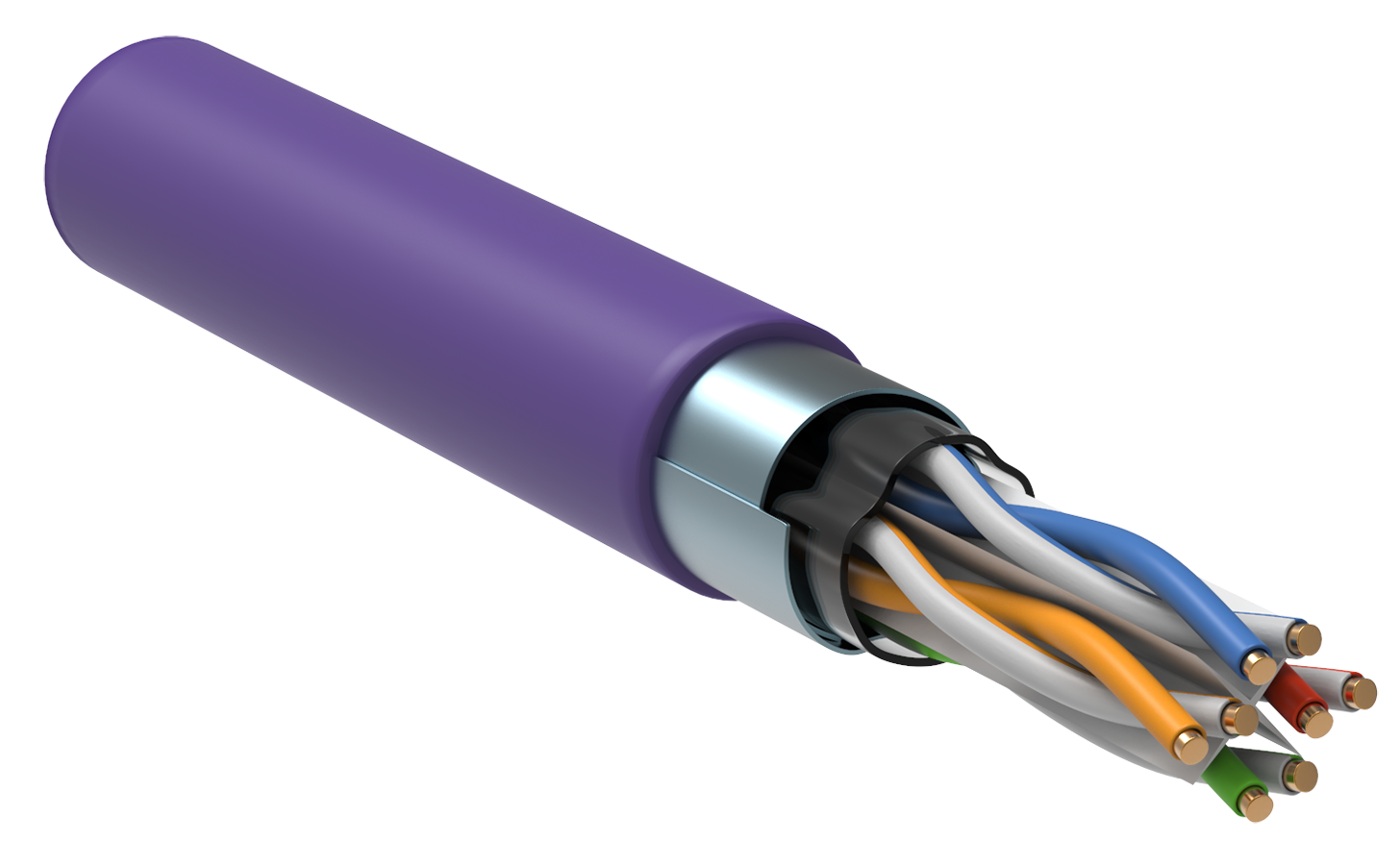 ITK Витая пара F/UTP кат.6 4х2х23AWG solid LSZH нг(А)-HF фиолетовый (305м)
