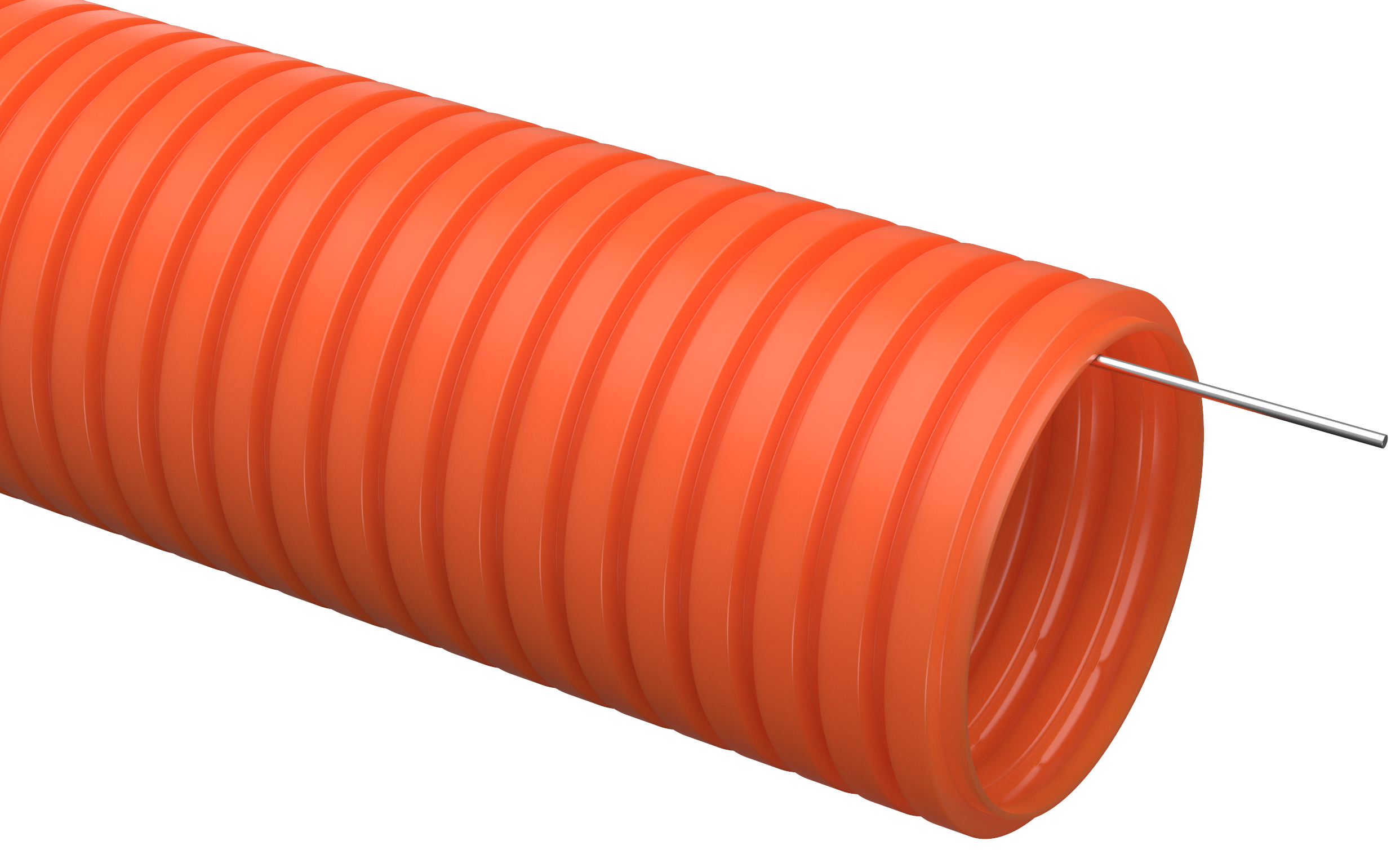 Труба гофрированная ПНД d=50мм с зондом оранжевая тяжелая (15м) IEK