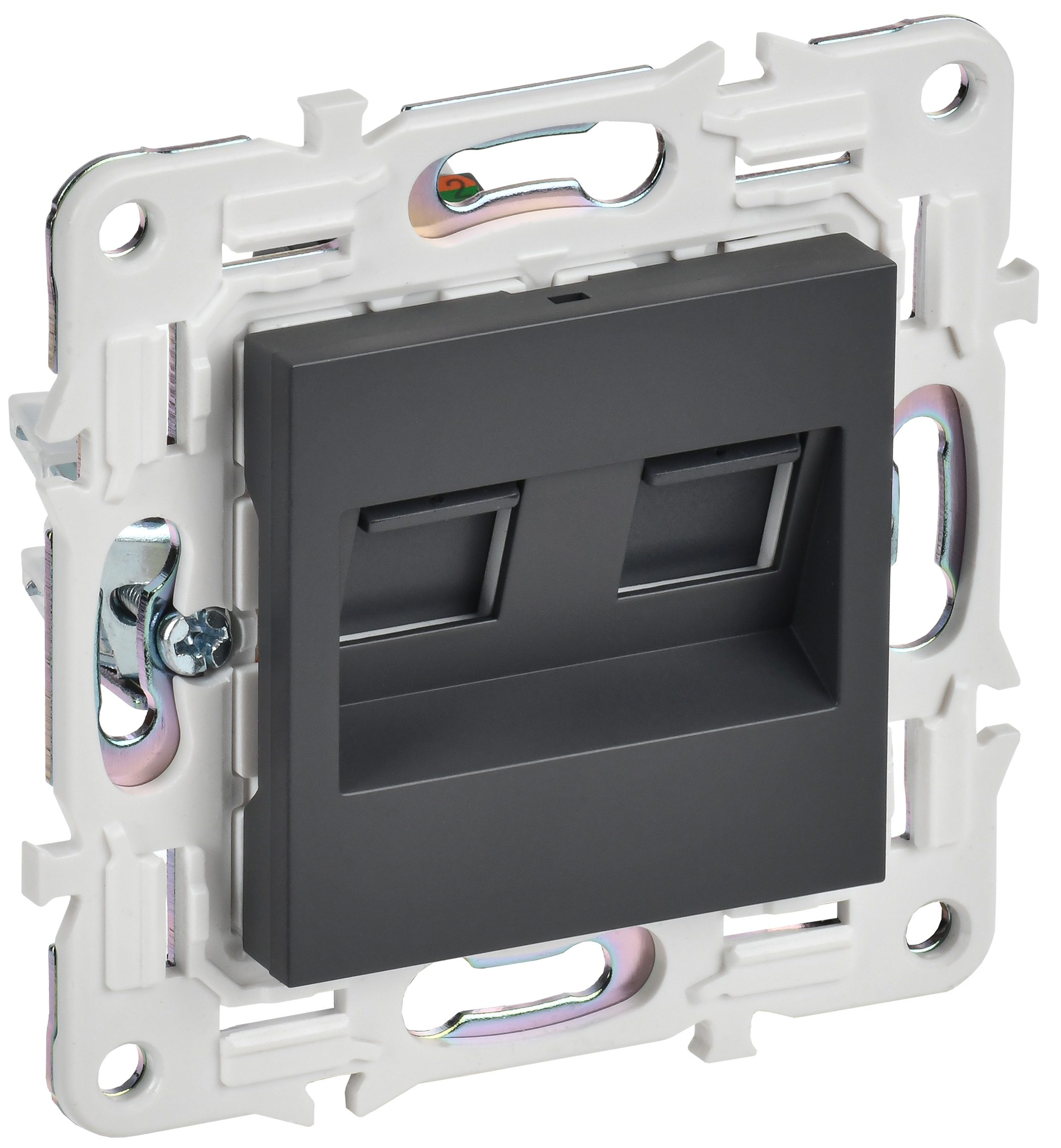 SKANDY Розетка компьютерная двойная RJ45 кат.5E SK-K03T титан IEK