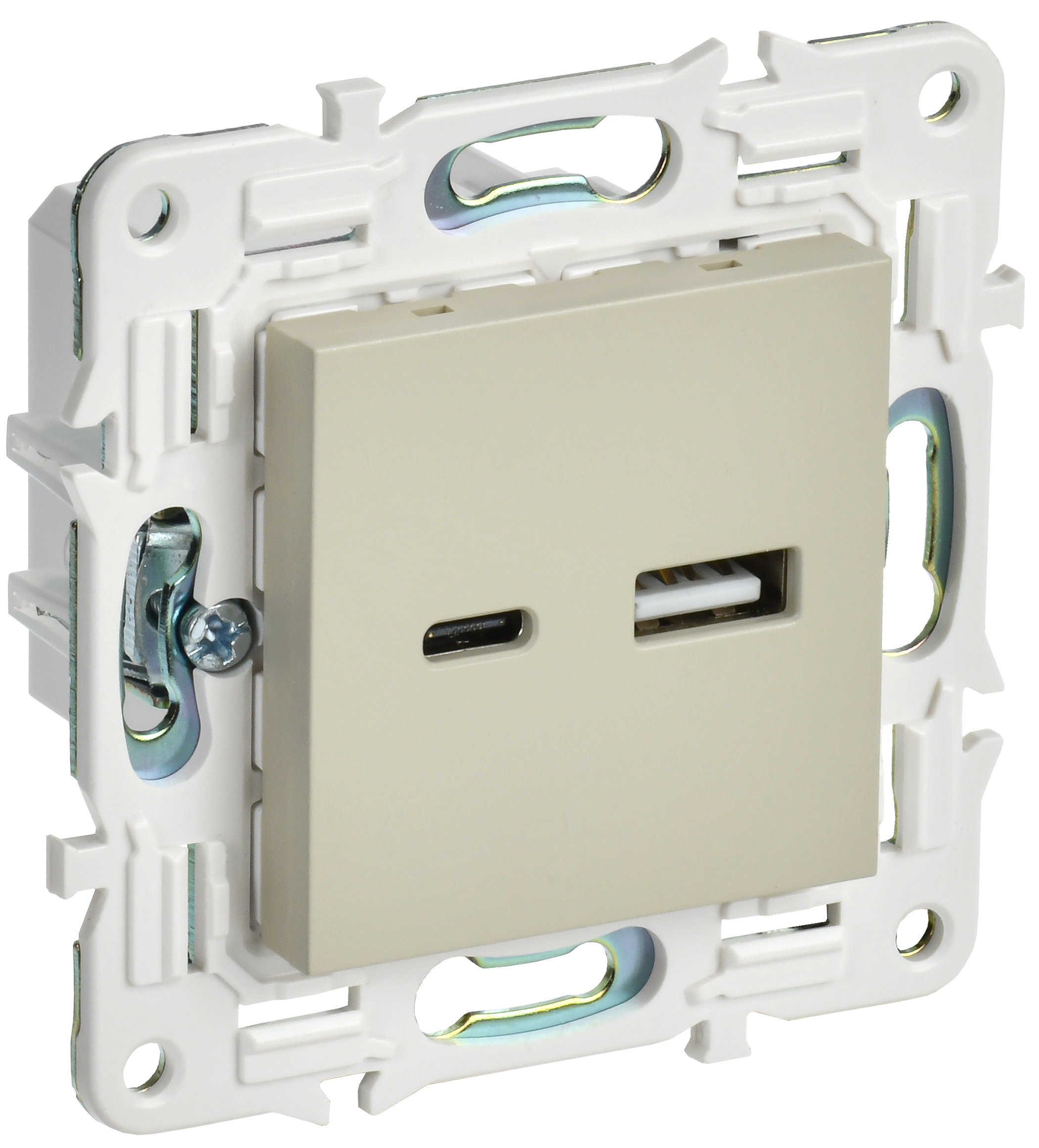 SKANDY Розетка USB A+C 18Вт SK-R13B бежевый IEK
