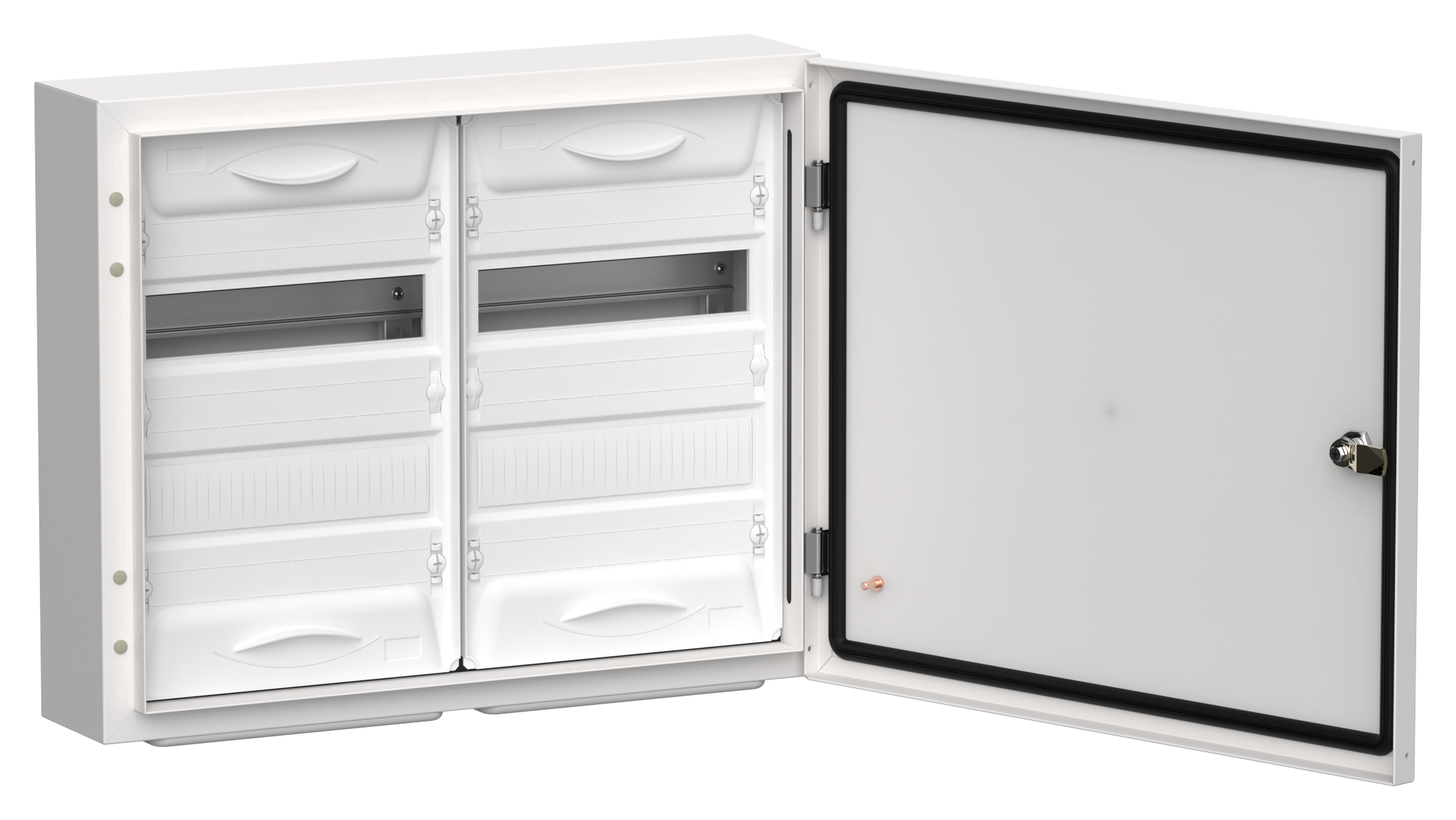TITAN 5 Корпус металлический ЩРн-48 (2х24) 460х570х140мм IP54 белый (одна дверь) IEK