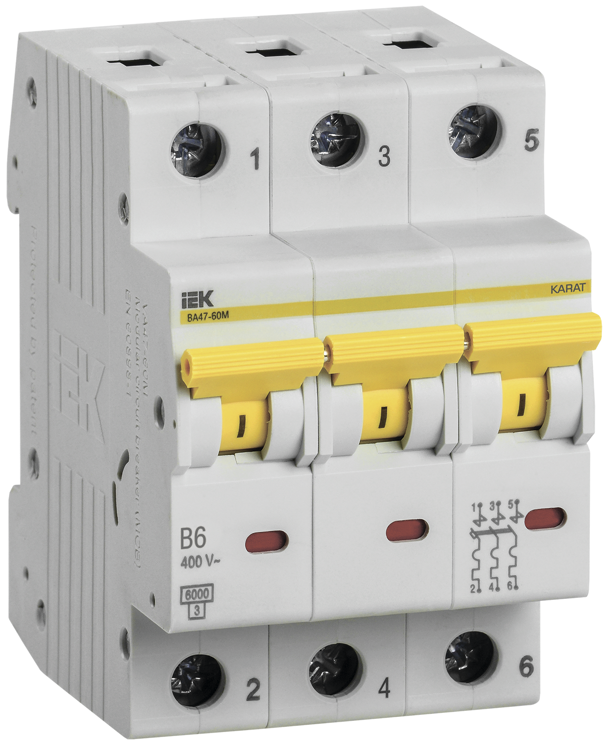 KARAT Автоматический выключатель ВА47-60M 3P B 6А 6кА IEK
