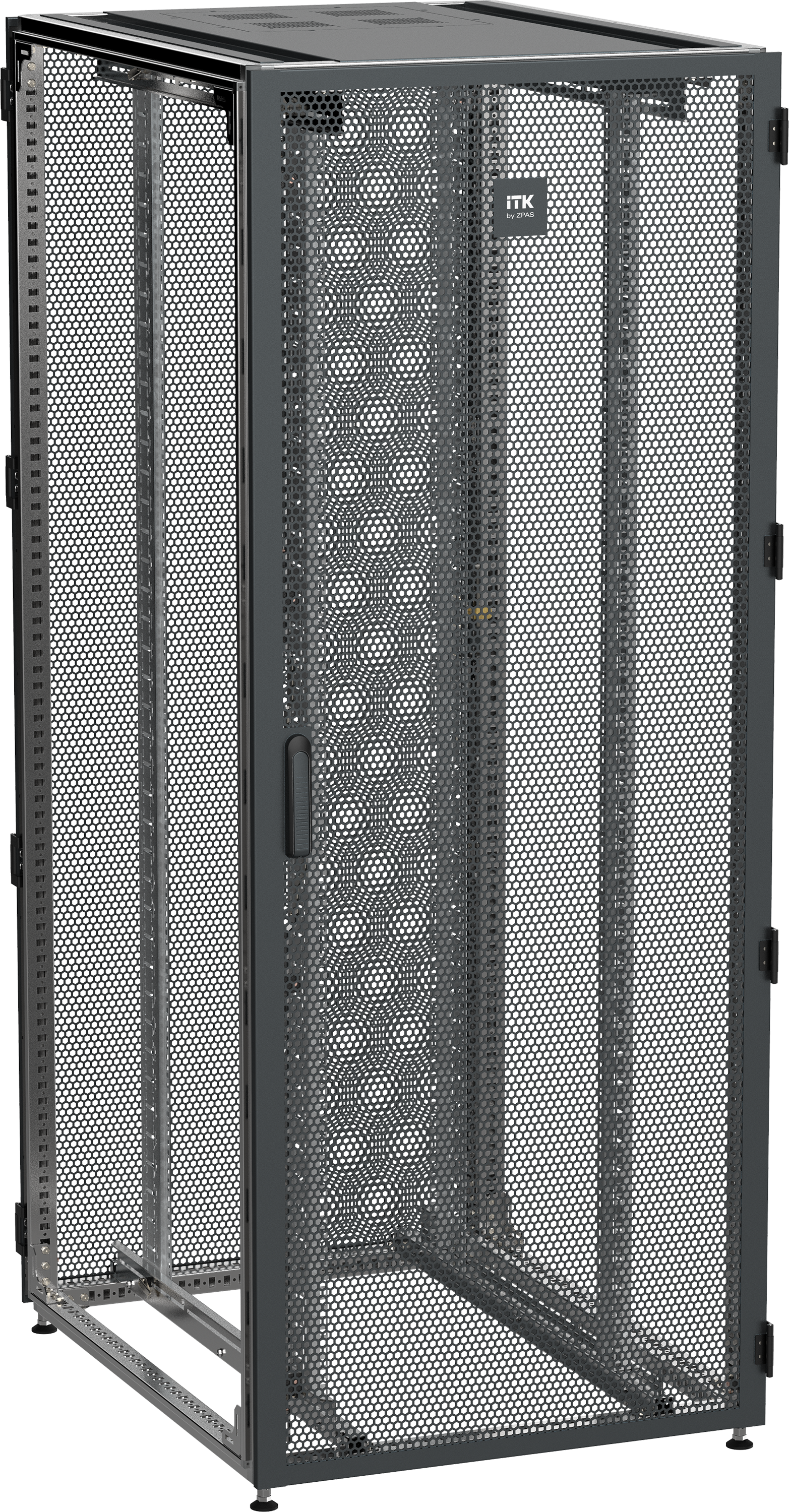 ITK by ZPAS Шкаф серверный 19" 47U 800х1000 одностворчатые перфорированные двери черный РФ
