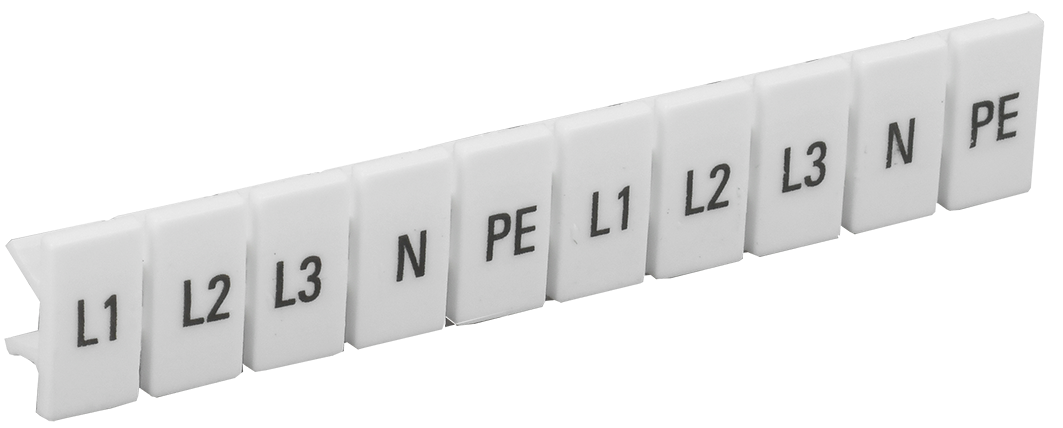 Маркеры для КПИ-4мм2 с символами "L1, L2, L3, N, PE" IEK