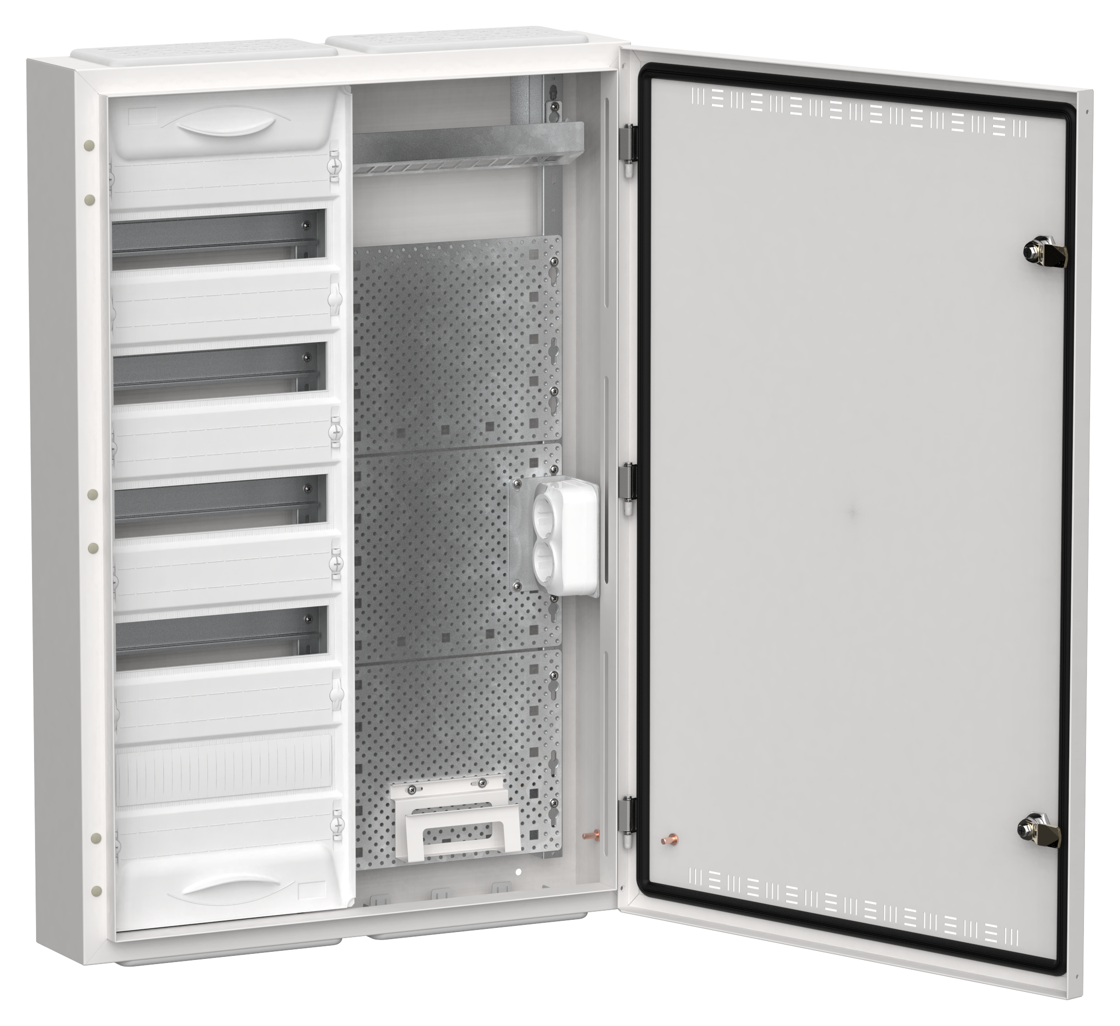 TITAN 5 Корпус комбинированный ЩРн-60 (2х60) 835х570х140мм IP30 белый IEK