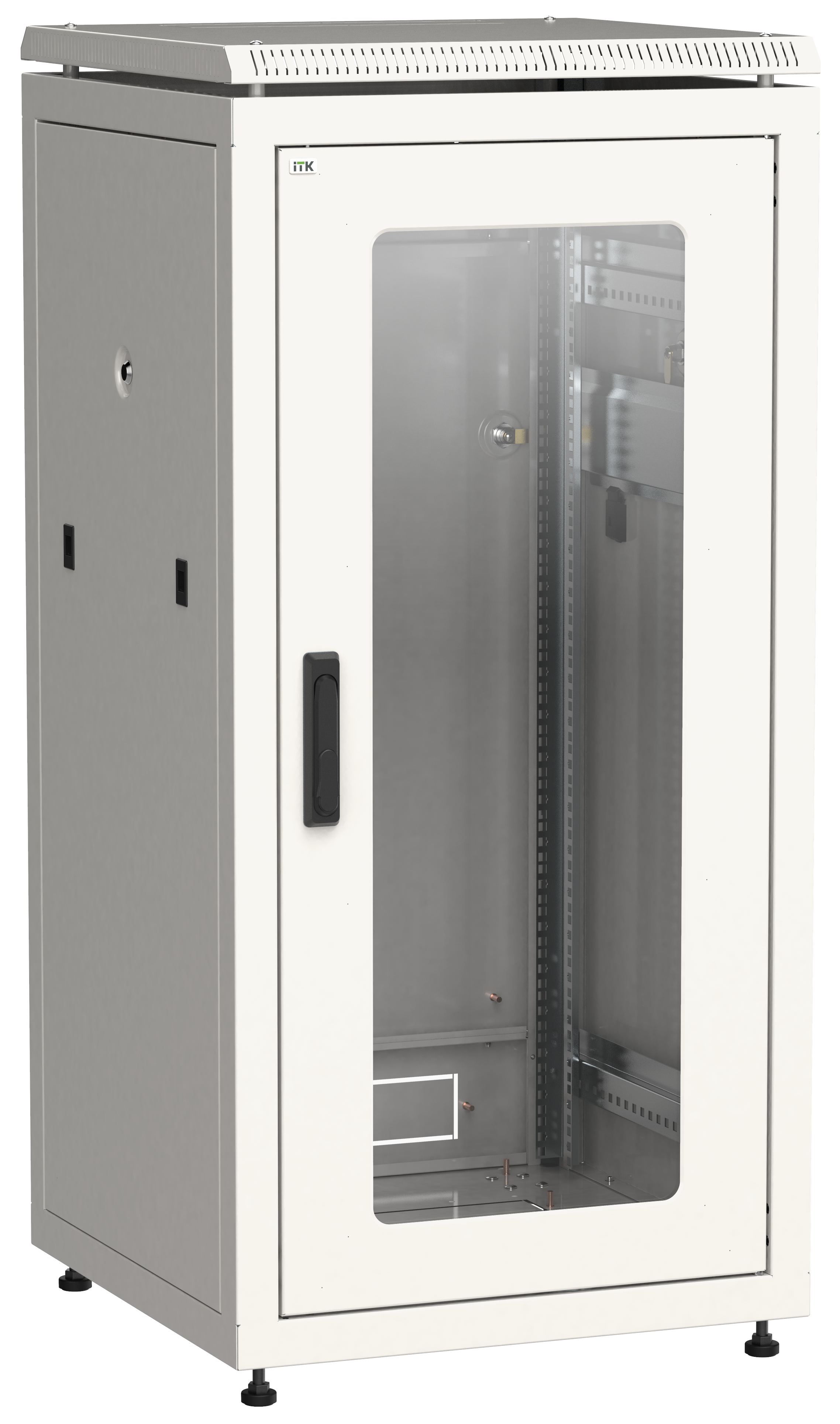 ITK LINEA N Шкаф сетевой 19" 18U 600х800мм стеклянная передняя дверь серый