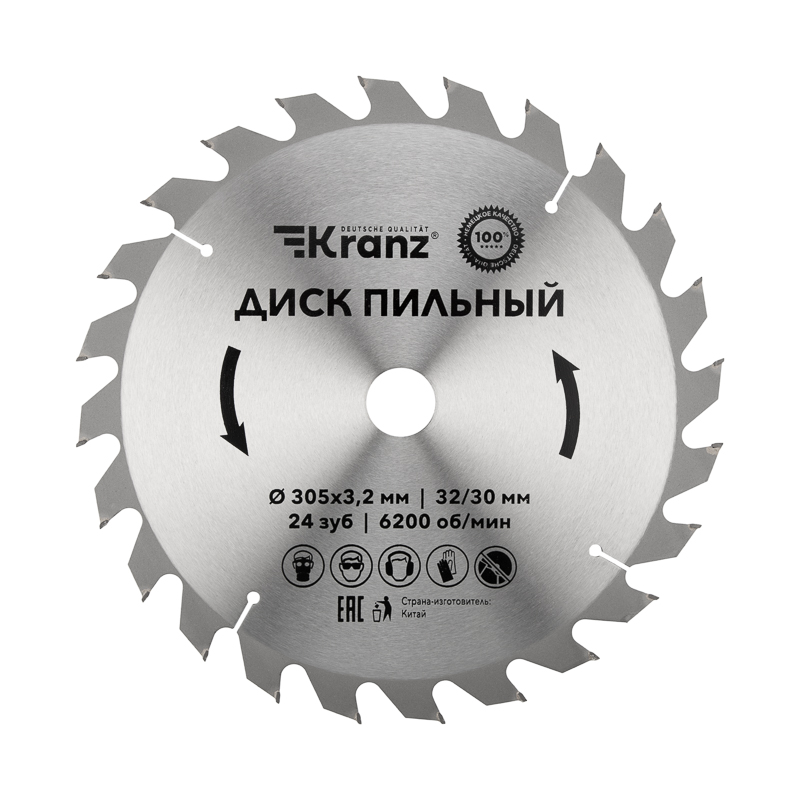 Диск пильный 305 мм х 24 зуб х 32/30 мм KRANZ