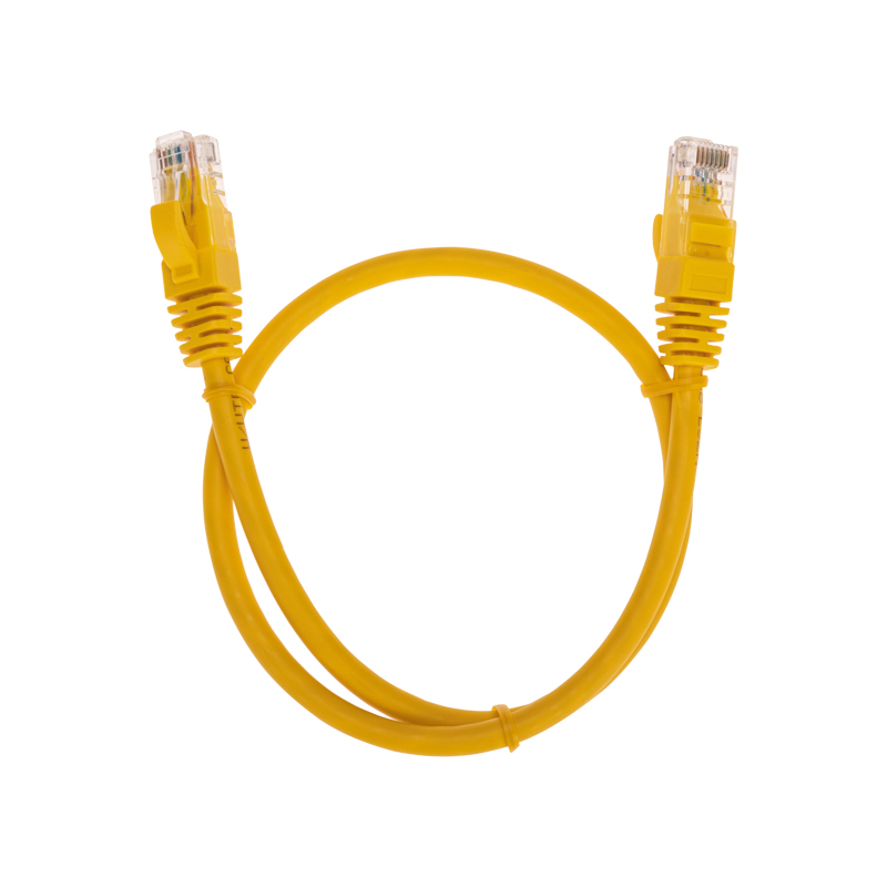 Шнур коммутационный патч-корд U/UTP, CAT 6, RJ45-RJ45, 26AWG, LSZH, желтый, 0,5м REXANT