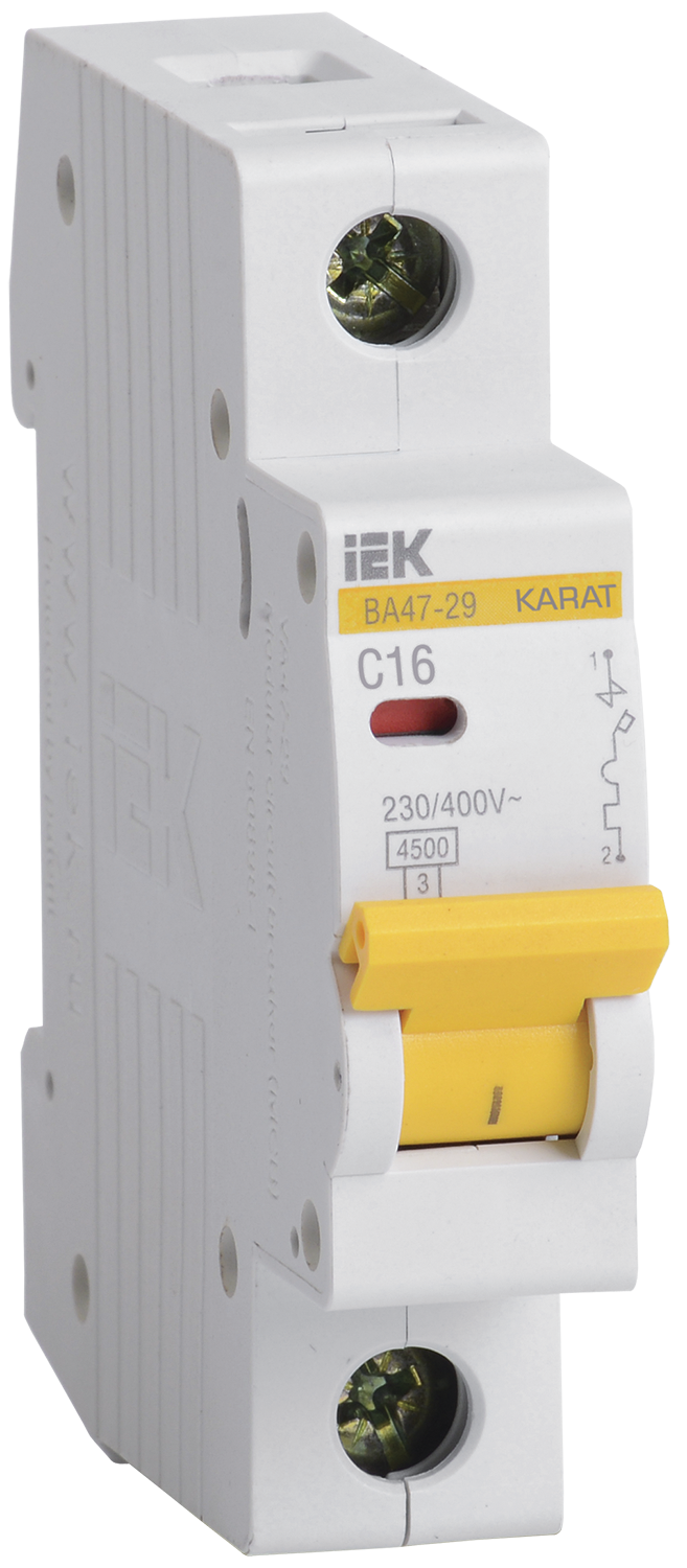 KARAT Автоматический выключатель ВА47-29 1P C 16А 4,5кА IEK
