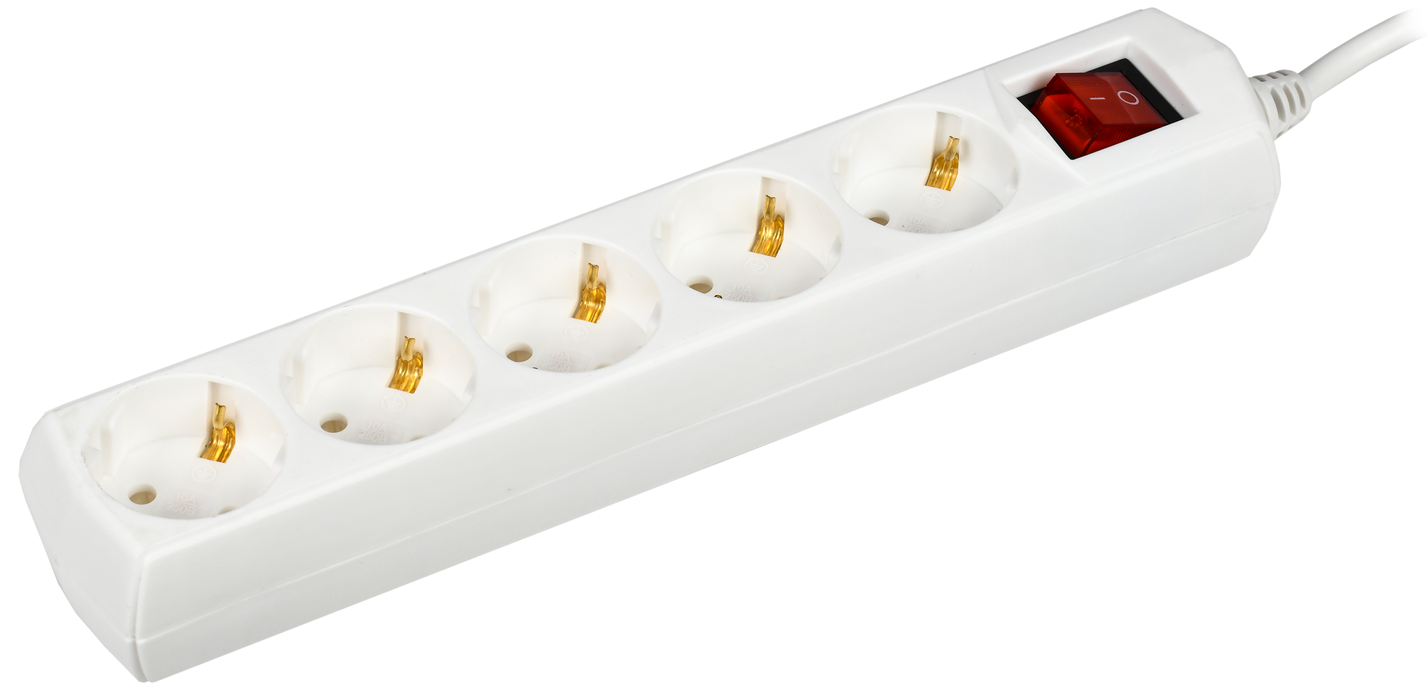 Удлинитель У05В 5 мест с заземлением 7м 3х1мм2 10А/250В GENERICA