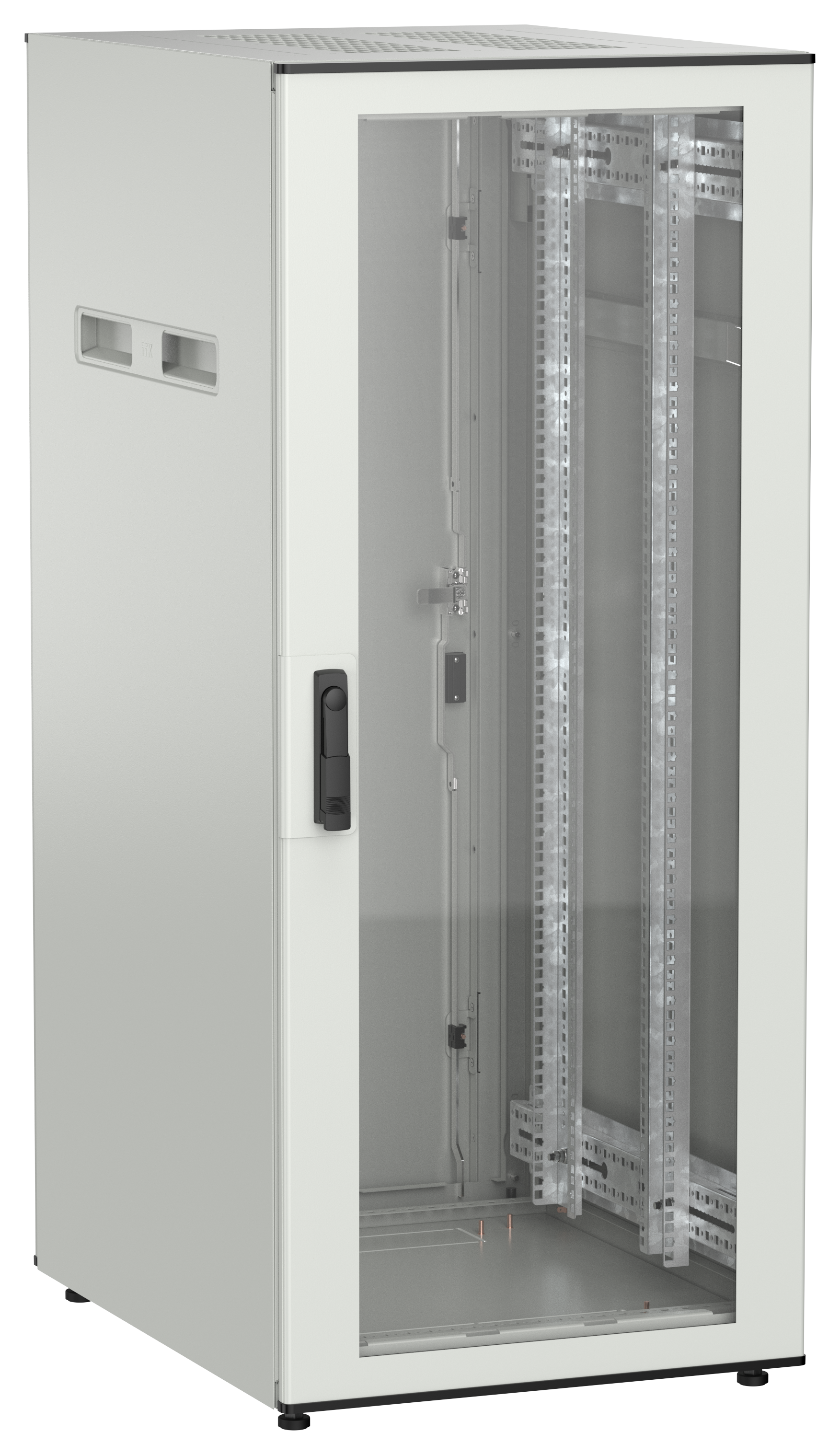 ITK UNITBOX N Шкаф сетевой 19" напольный 28U 600х800мм стеклянная передняя дверь задняя металлическая серый