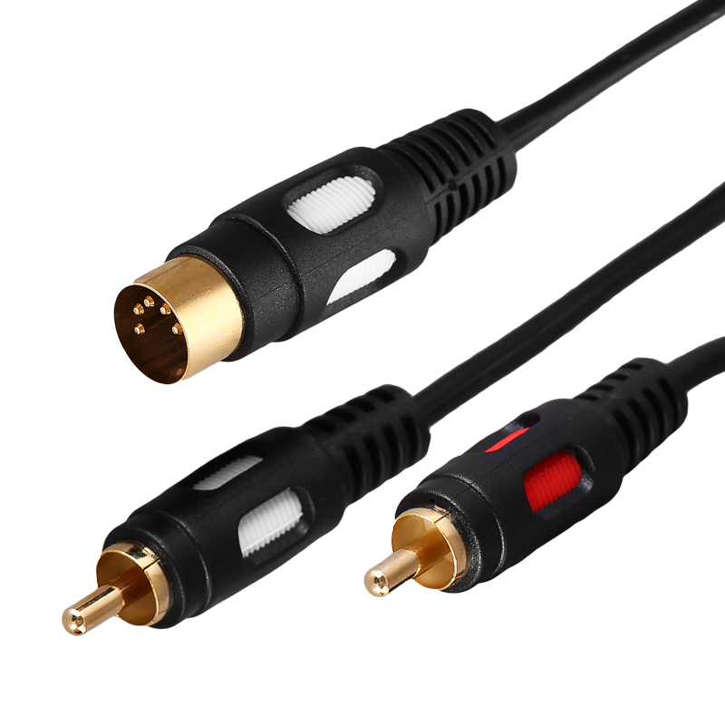 Шнур DIN 5 Pin – 2 RCA, 1,5м, позолоченный REXANT