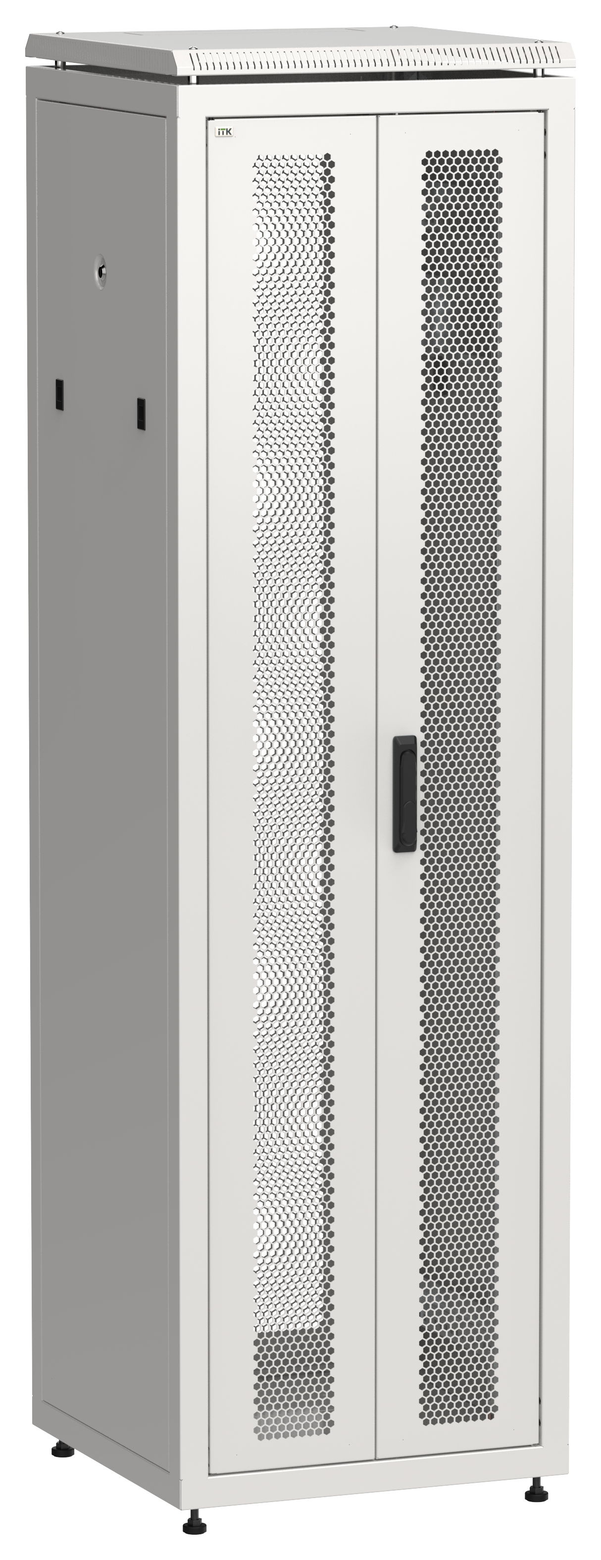 ITK LINEA N Шкаф сетевой 19" 42U 600х600мм двери передняя перфорированная задняя двустворчатая перфорированная серый