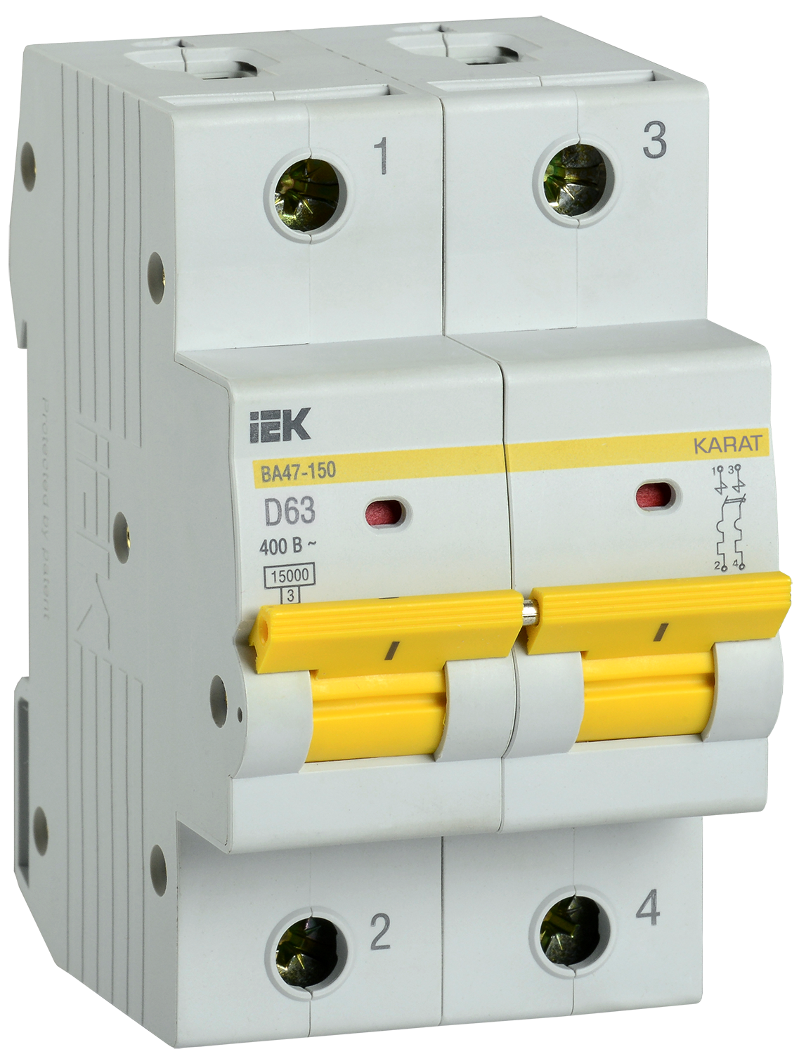 KARAT Автоматический выключатель ВА47-150 2P D 63А 15кА IEK