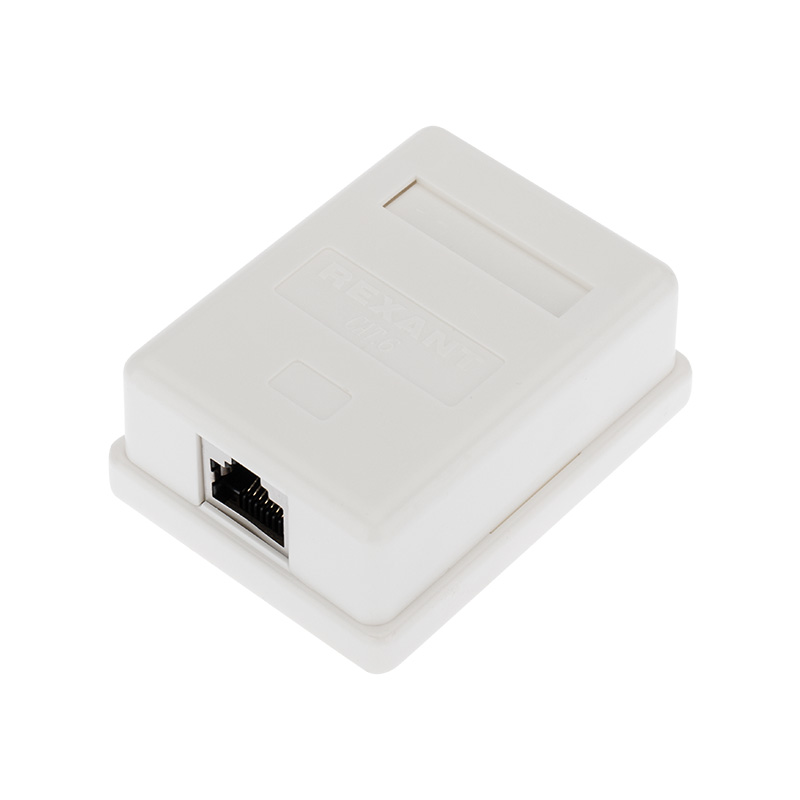 Розетка компьютерная внешняя, 1-порт RJ-45 (8P8C), STP, CAT 6 REXANT