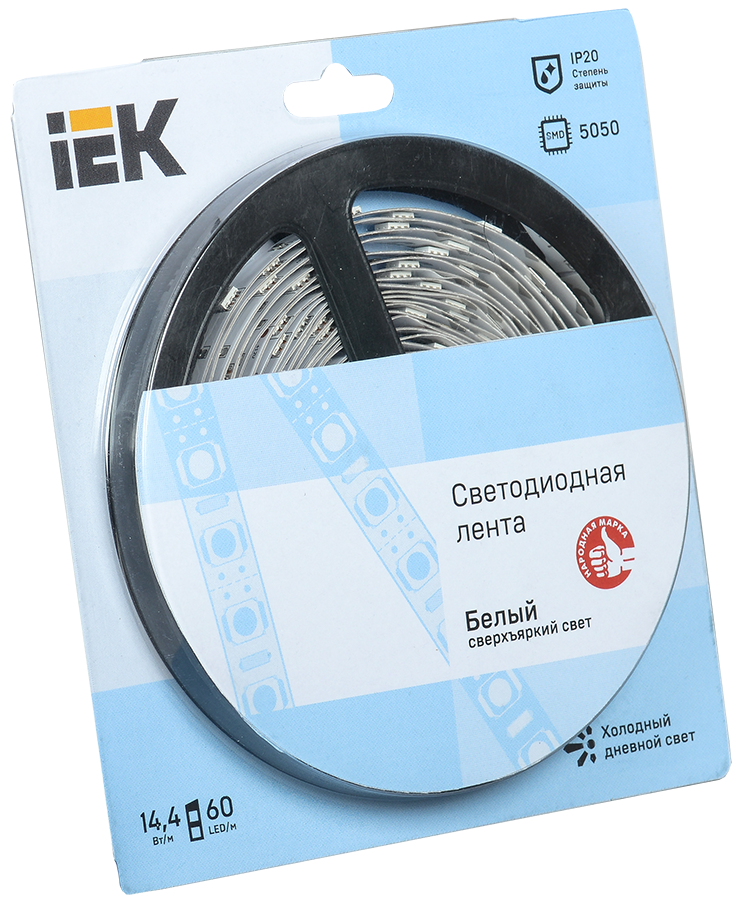 Лента светодиодная 5м блистер LSR-5050W60-14,4-IP20-12V IEK