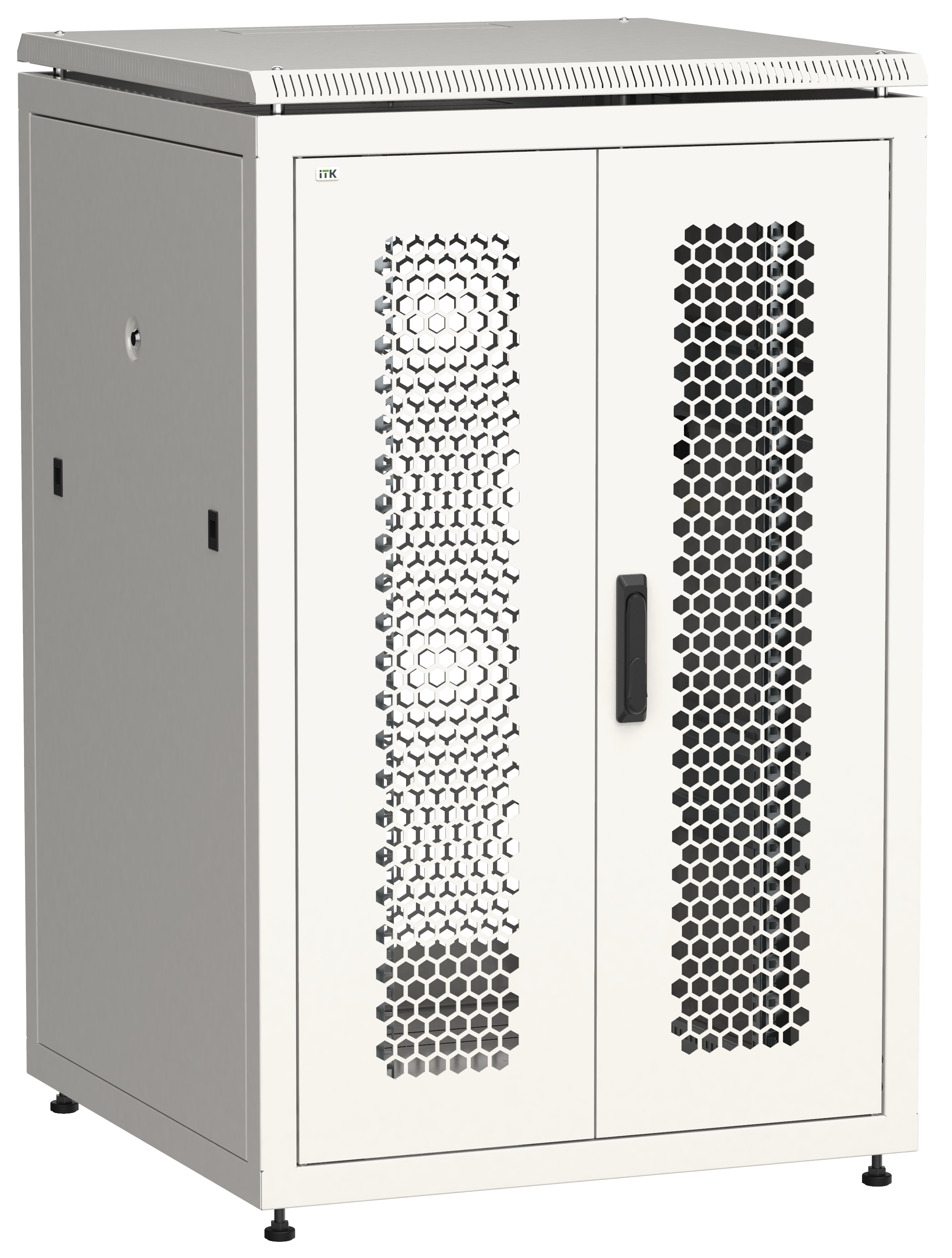 ITK LINEA N Шкаф сетевой 19" 24U 800х800мм двери передняя перфорированная задняя двустворчатая перфорированная серый