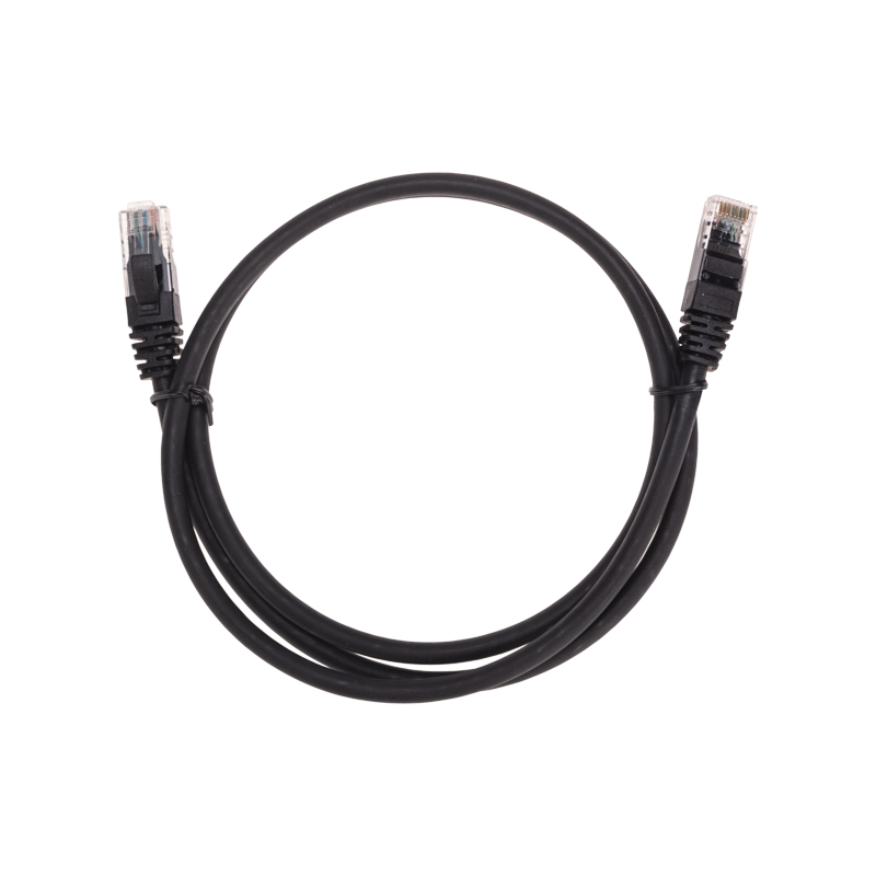Шнур коммутационный патч-корд U/UTP, CAT 6, RJ45-RJ45, 26AWG, LSZH, черный, 1м REXANT