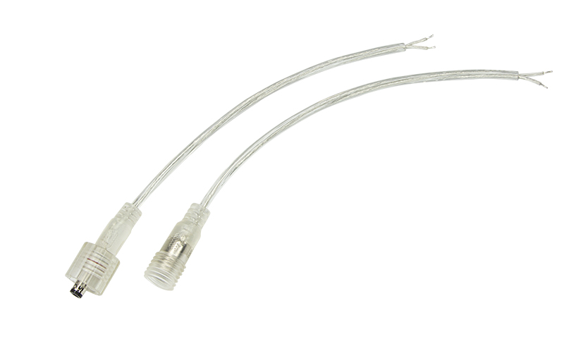 Соединительный кабель 2-контактный (2pin) герметичный (IP67) 2х0.35мм² прозрачный REXANT