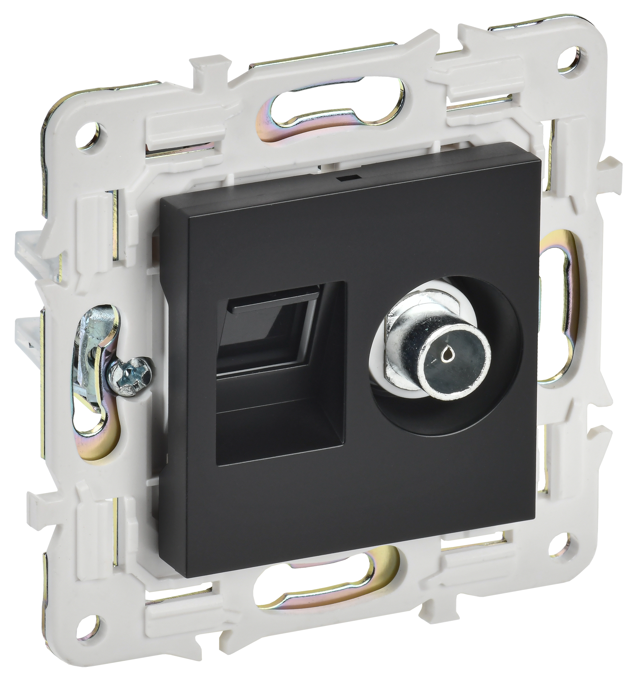 SKANDY Розетка двойная TV+RJ45 кат.6 SK-A15Bl черный IEK