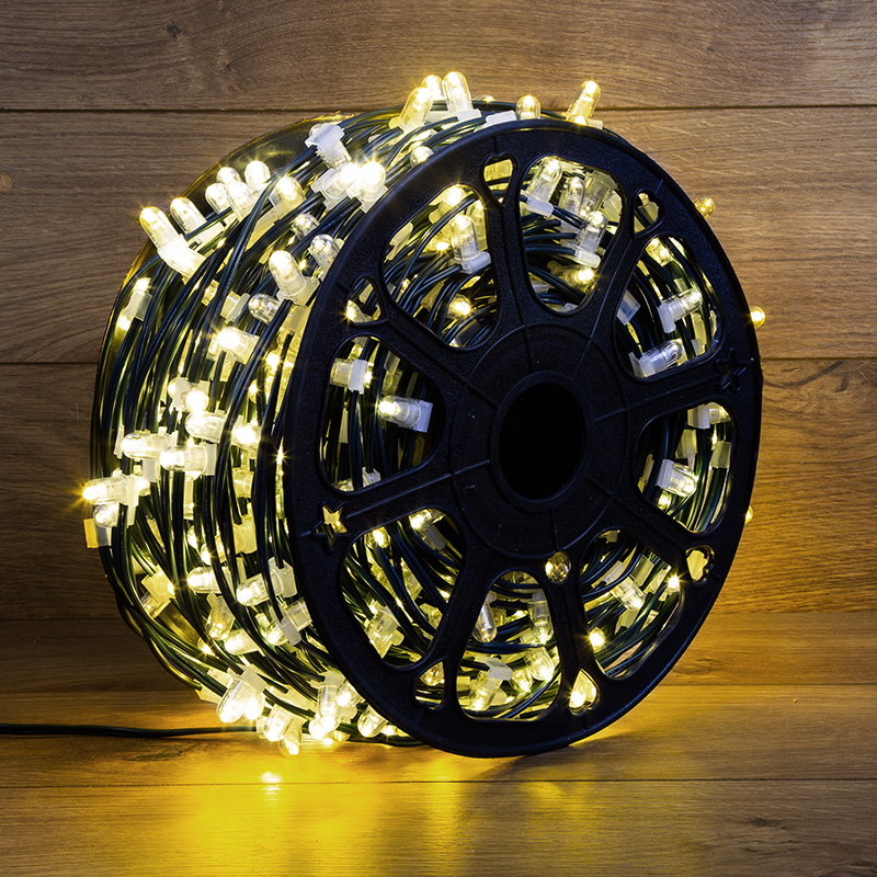 Гирлянда LED Clip Light 12V шаг 150 мм, цвет диодов ТЕПЛЫЙ БЕЛЫЙ, Flashing (Белый)