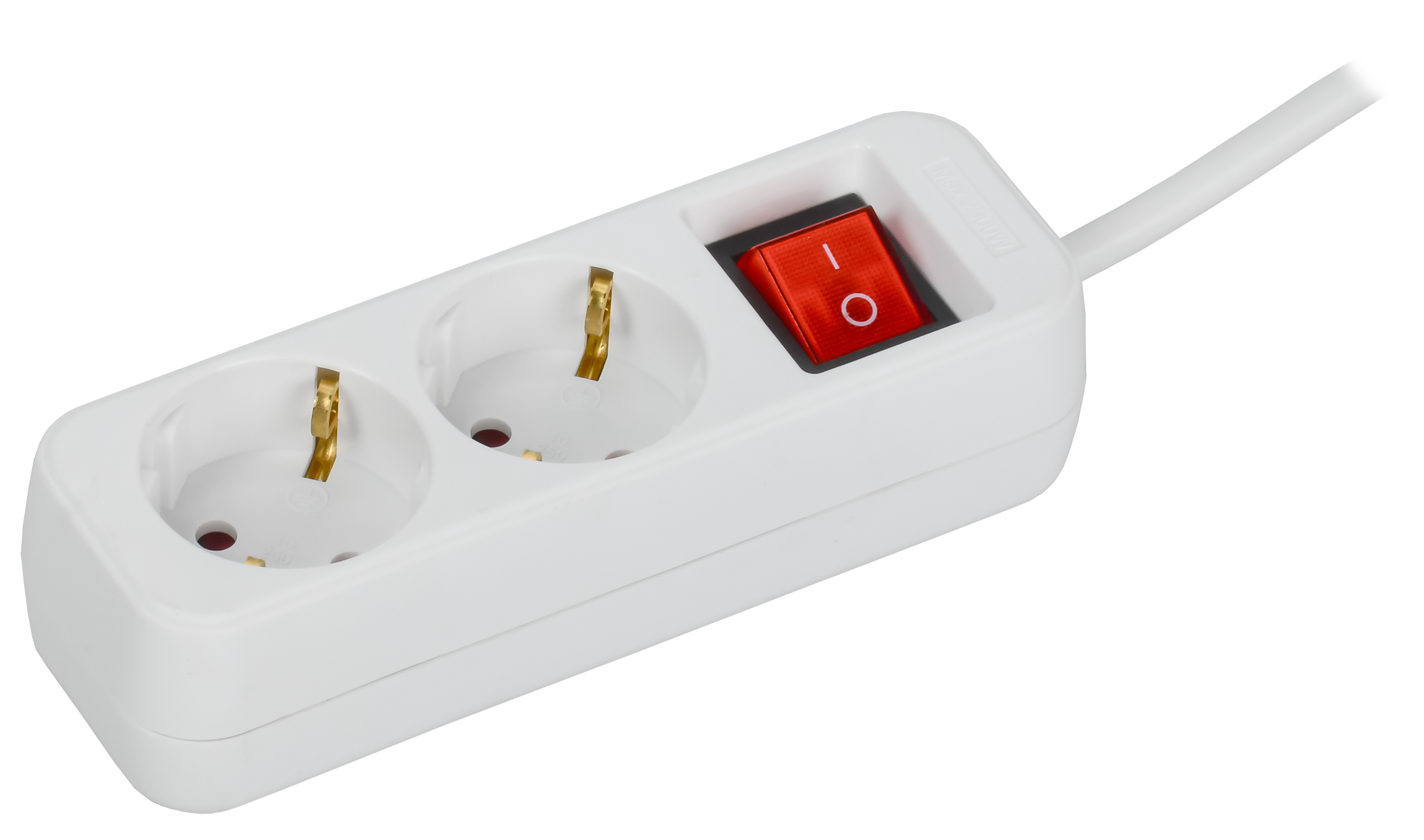 UMA Удлинитель У02К 2 места 2P+PE 5м 3х1мм2 10А белый IEK