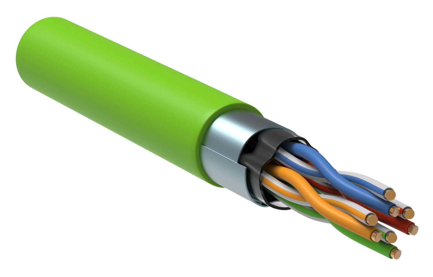 ITK Витая пара F/UTP кат.5E 4x2х24AWG solid LSLTx нг(А)-LSLTx зеленый (305м)
