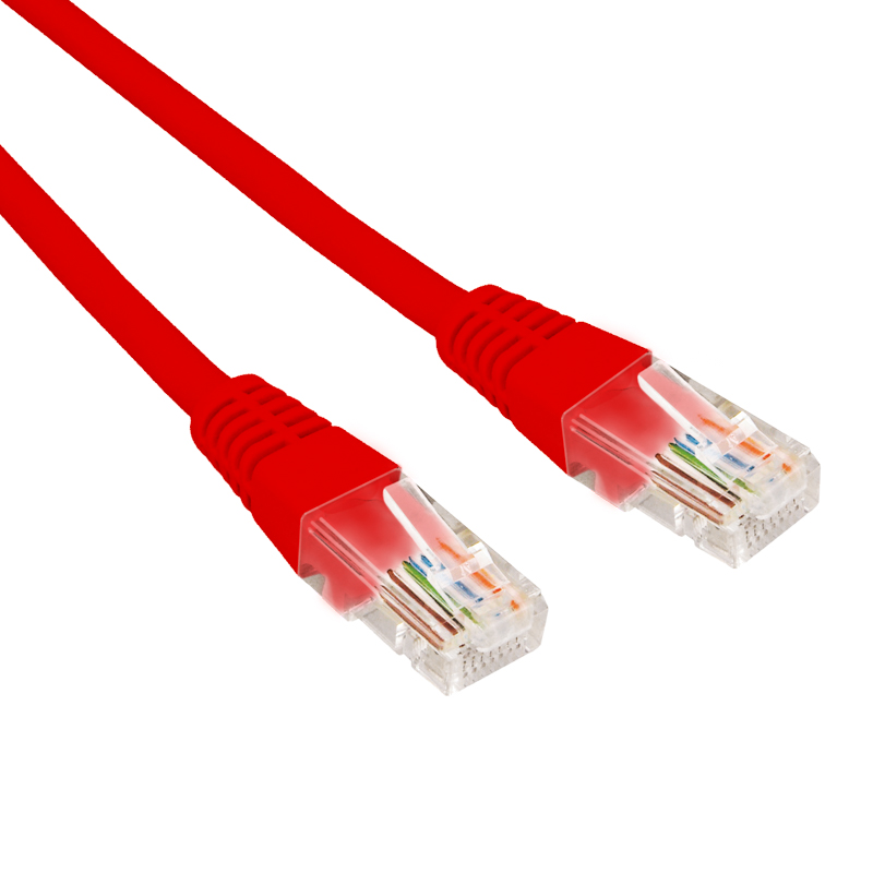 Шнур коммутационный патч-корд U/UTP, CAT 6, RJ45-RJ45, 26AWG, LSZH, красный, 0,3м REXANT