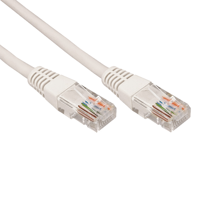 Шнур коммутационный патч-корд U/UTP RJ45-RJ45 CAT 5e, PVC, серый, 1м REXANT
