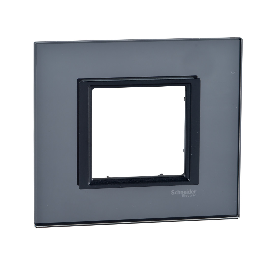 UNICA CLASS РАМКА 1-постовая, ЧЕРНОЕ СТЕКЛО