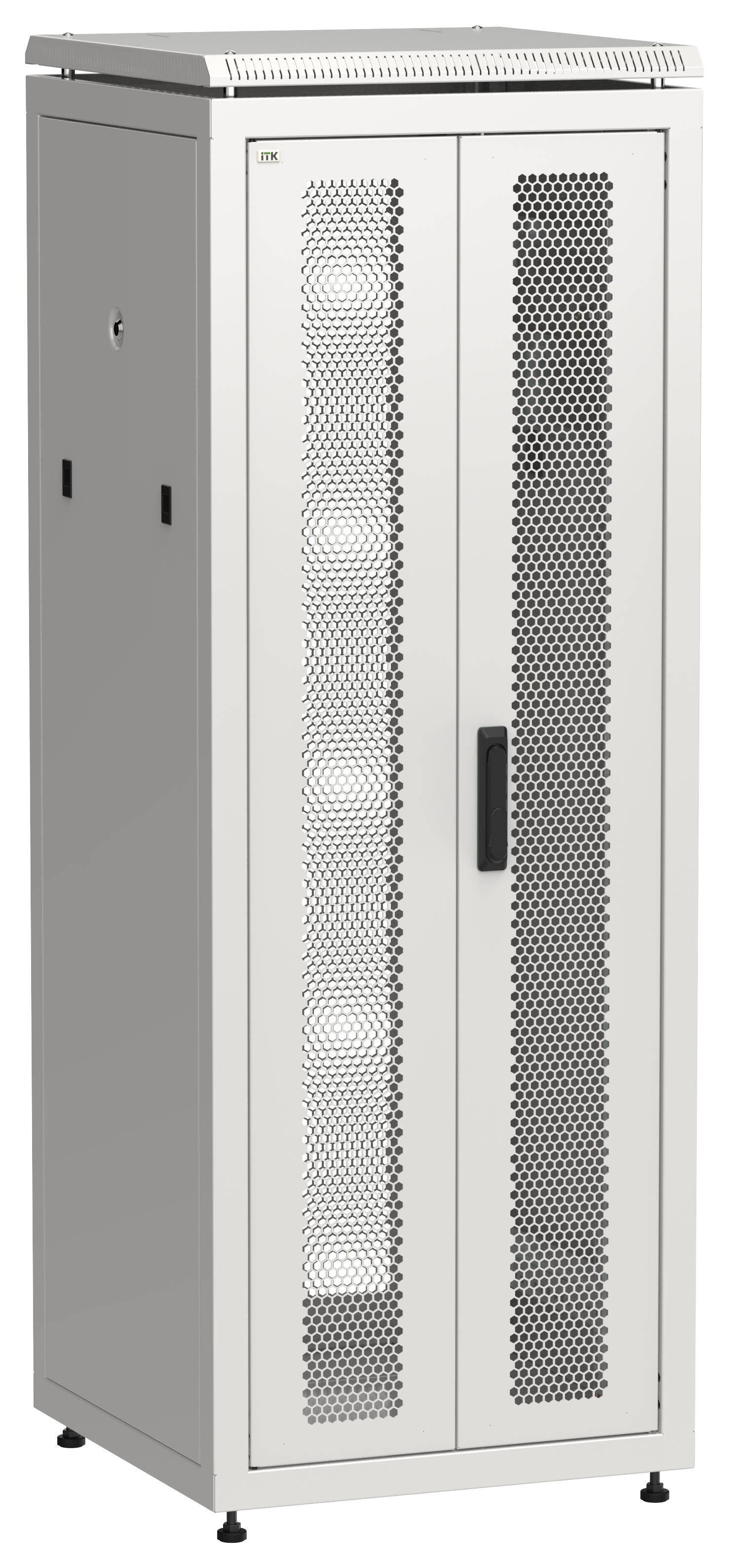 ITK LINEA N Шкаф сетевой 19" 33U 600х600мм двери передняя перфорированная задняя двустворчатая перфорированная серый