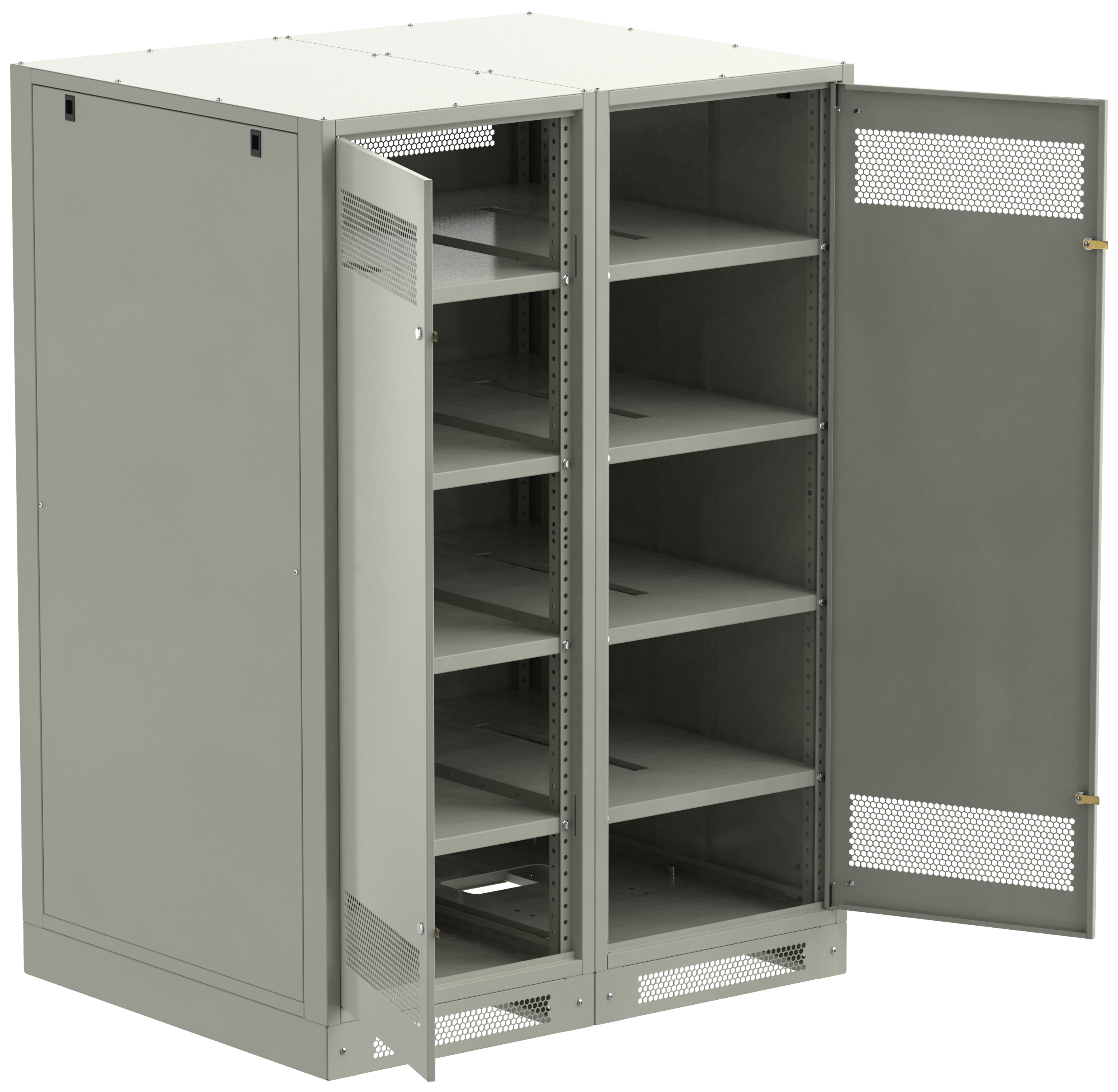 ITK LINEA B Шкаф аккумуляторный (пустой) 1700х1200х950мм двустворчатая металлическая дверь серый