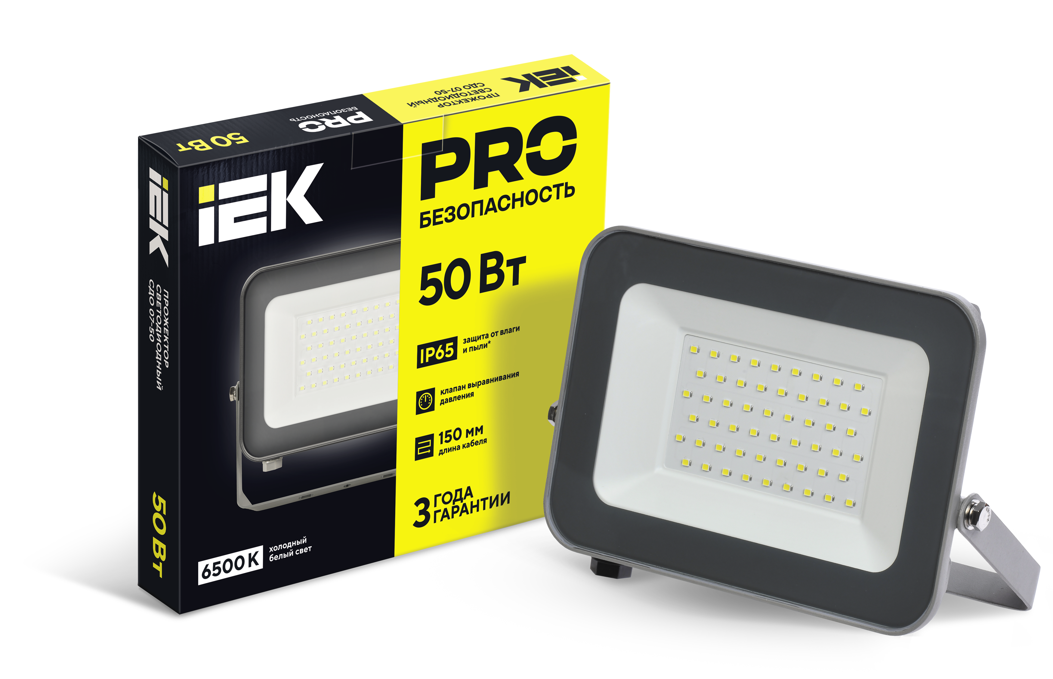 Прожектор светодиодный СДО 07-50 IP65 серый IEK
