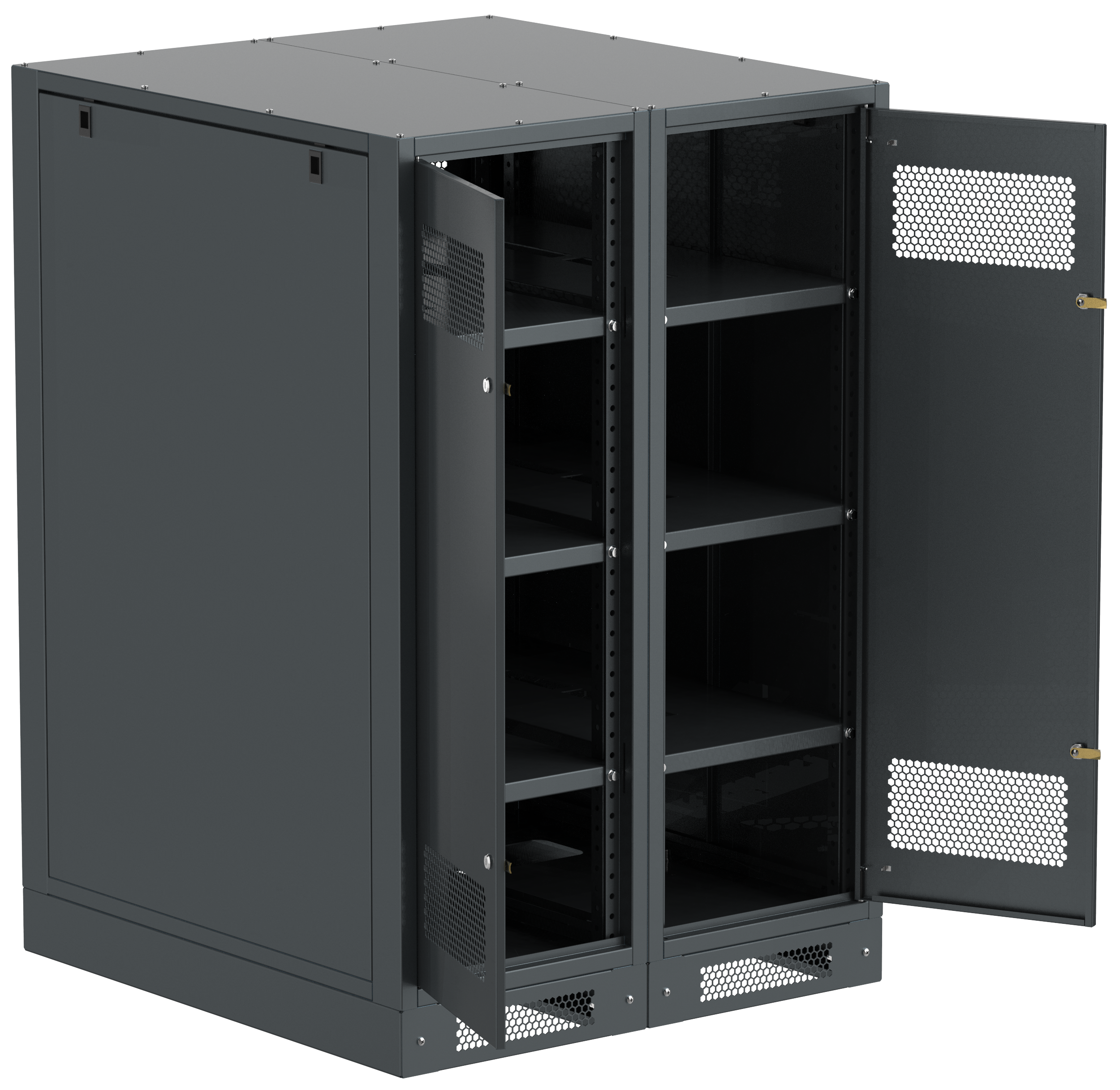 ITK LINEA B Шкаф аккумуляторный (пустой) 1350х900х950мм двустворчатая металлическая дверь черный