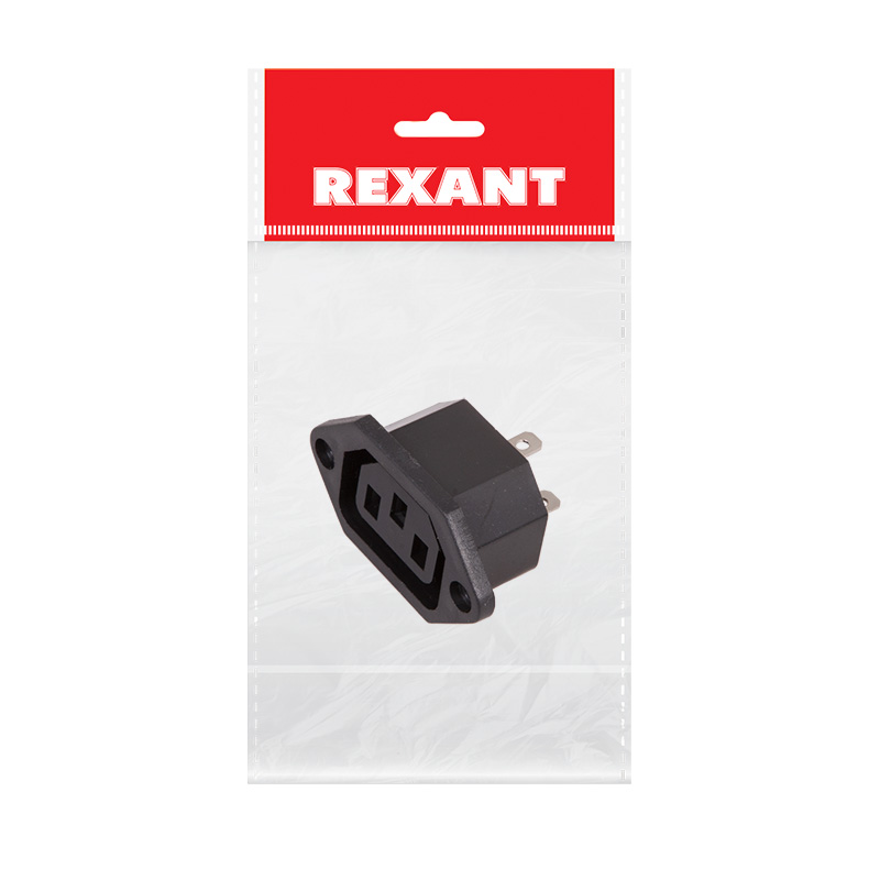 Сетевое гнездо на корпус (1 шт.) (пакет БОПП) REXANT