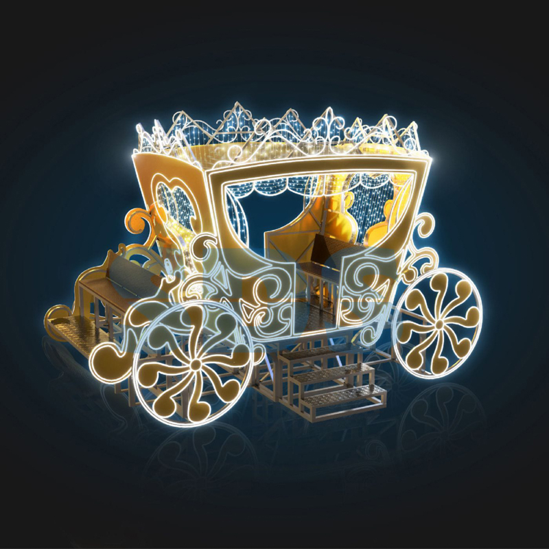 Декоративная 3D фигура Золотая карета 340 см