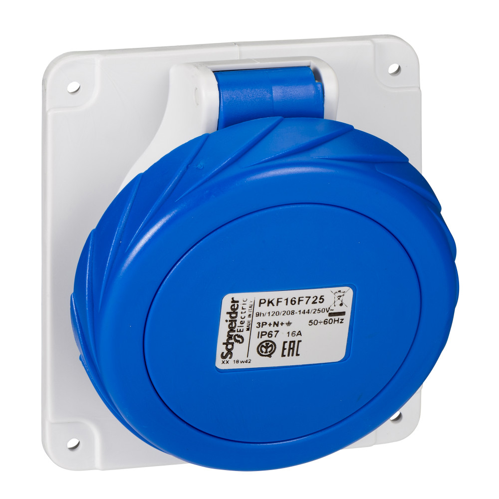 РОЗ ПАНЕЛ УГЛ ВИНТ 16A 3PNE 200-250 IP67