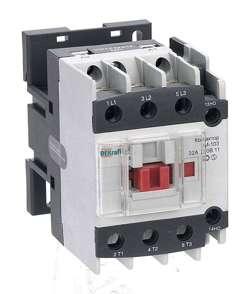 Контактор 32А 110В АС3 1НО+1НЗ КМ-103 Dekraft
