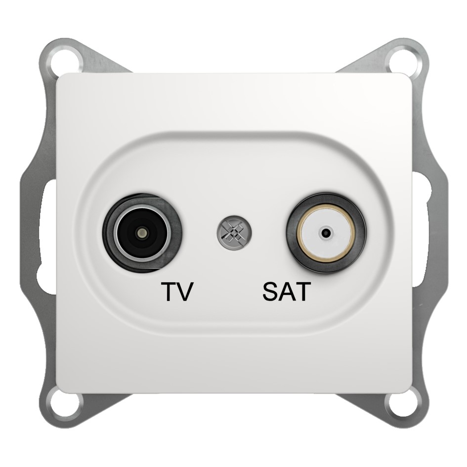 GLOSSA TV-SAT РОЗЕТКА проходная 4дБ, механизм, БЕЛЫЙ