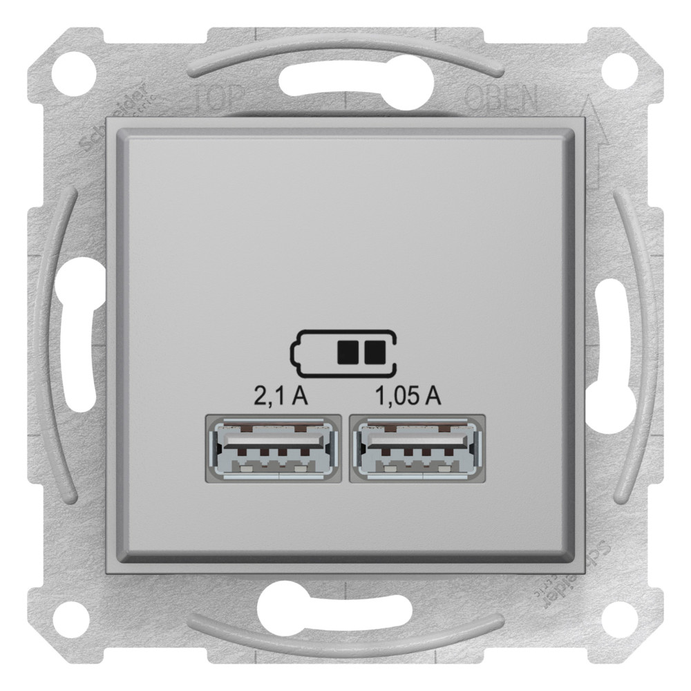 SEDNA, USB мех-м 2,1А, АЛЮМИНИЙ