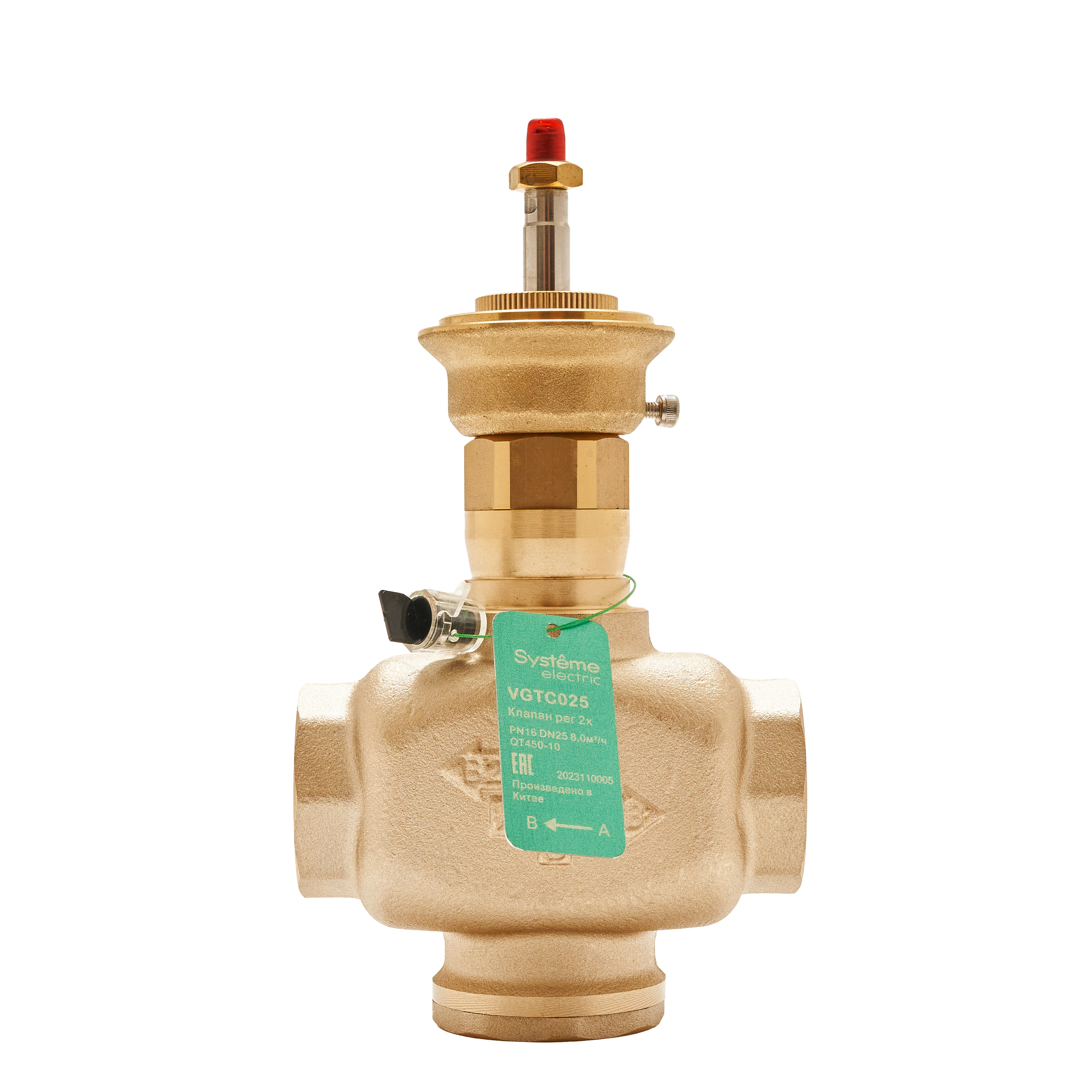 Клапан регулирующий 2-ход резьб, PN16 DN25 8,0м³/ч -10…+95°С