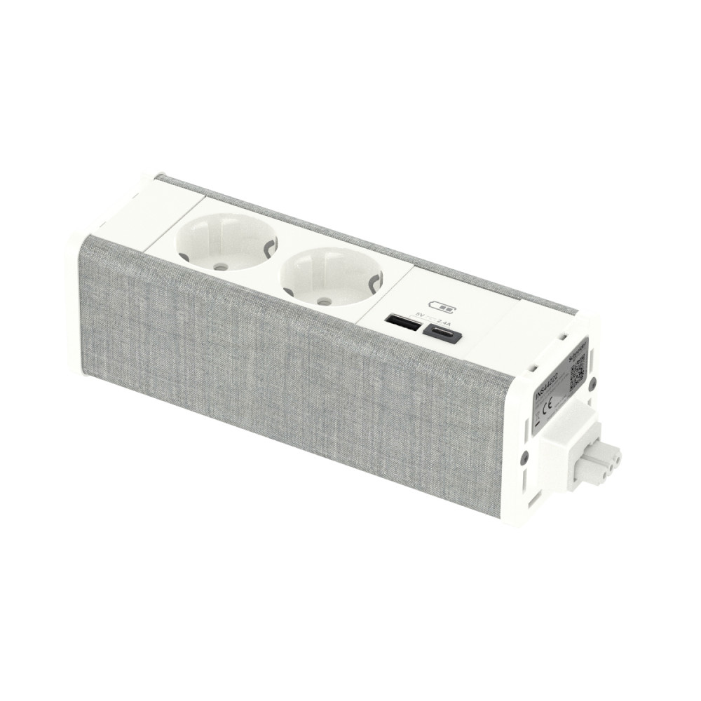 US+ Блок 2хРоз. 2К+З и USB A/C БЕЛ/СЕР