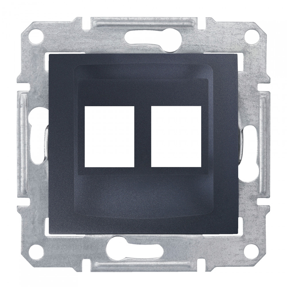 SEDNA АДАПТЕР для 2 коннекторов RJ45, AMP MOLEX KELINE, кат. 5e, 6 UTP, ГРАФИТ