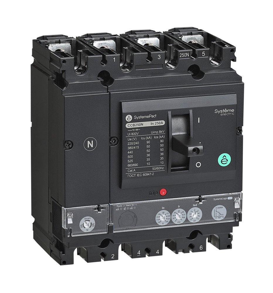 АВТ.ВЫКЛ SYSTEMEPACT CCB250 100KA 4P4D S2.2 250A РЫЧАГ