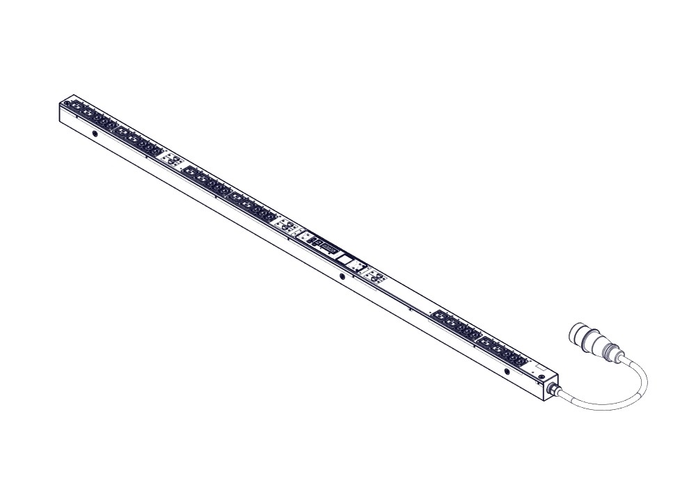 БРП Uniprom, управляемый, 0U, 400В, 3Ф, 32A, 18xC13 12xC19, 3м кабель, IEC309